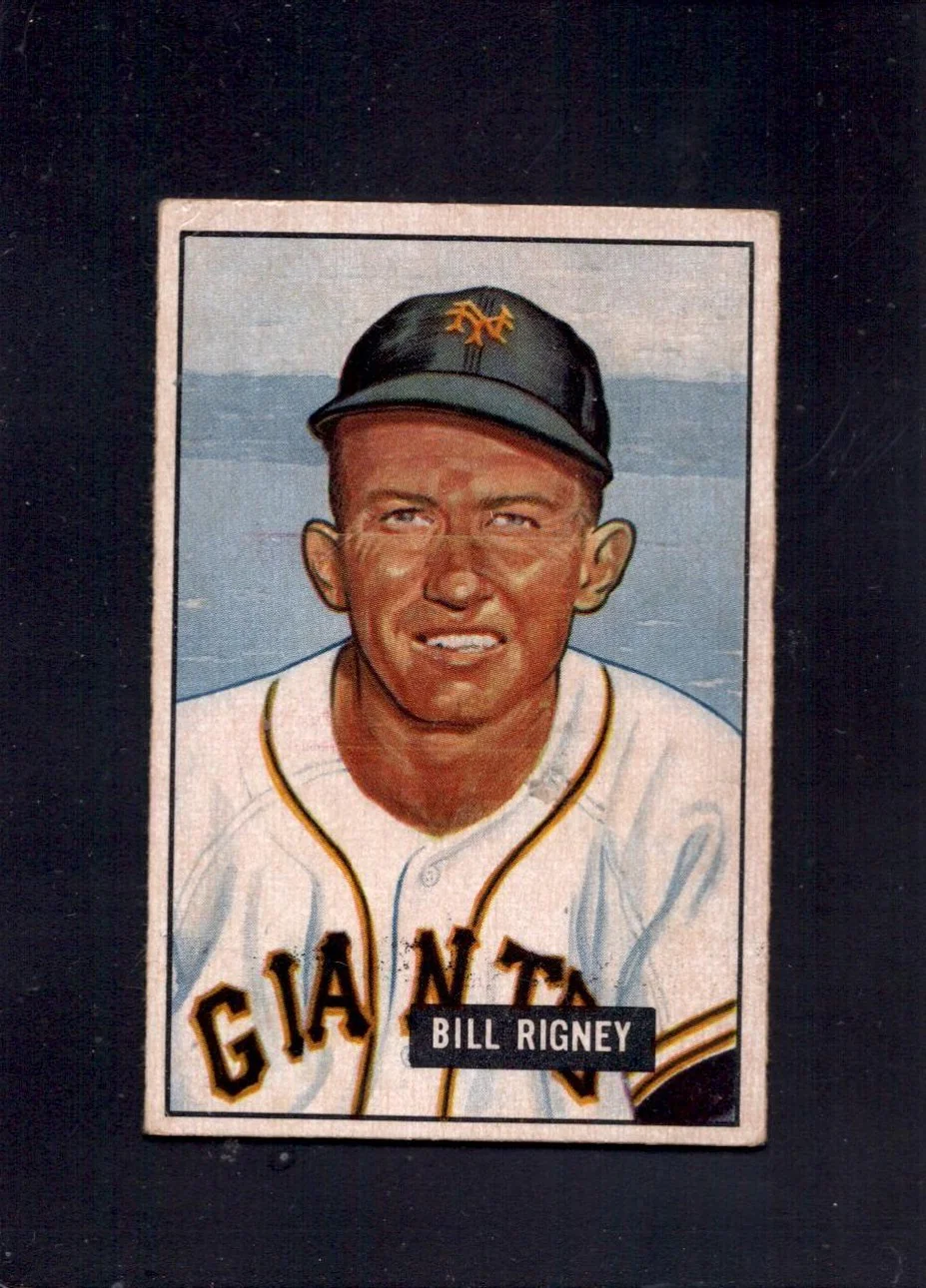1951 Bill Rigney Bowman #125 Giants Baseball Card