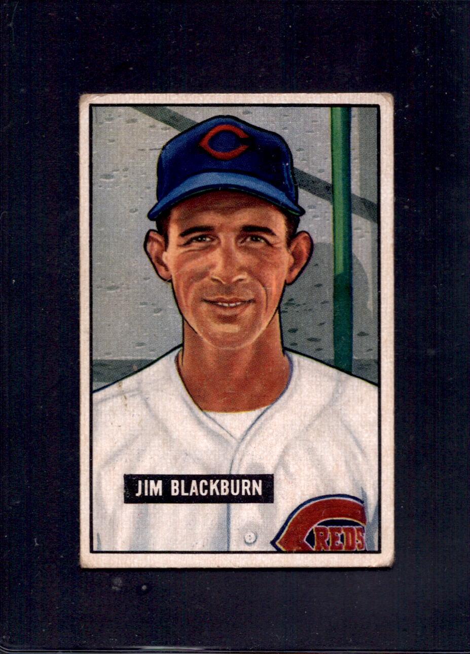 1951 Jim Blackburn Bowman #287 Reds Baseball Card