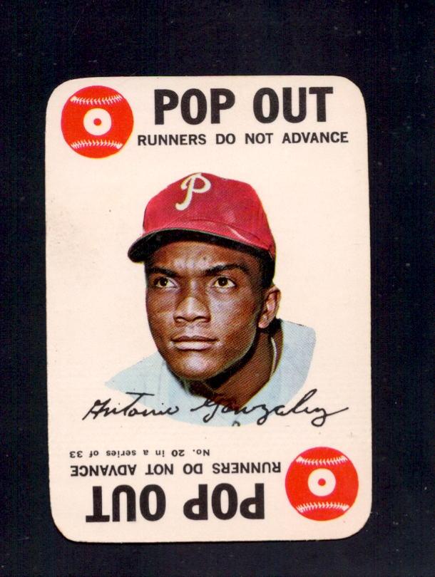 1968 Tony Gonzalez Topps Game #20 Phillies Baseball Card