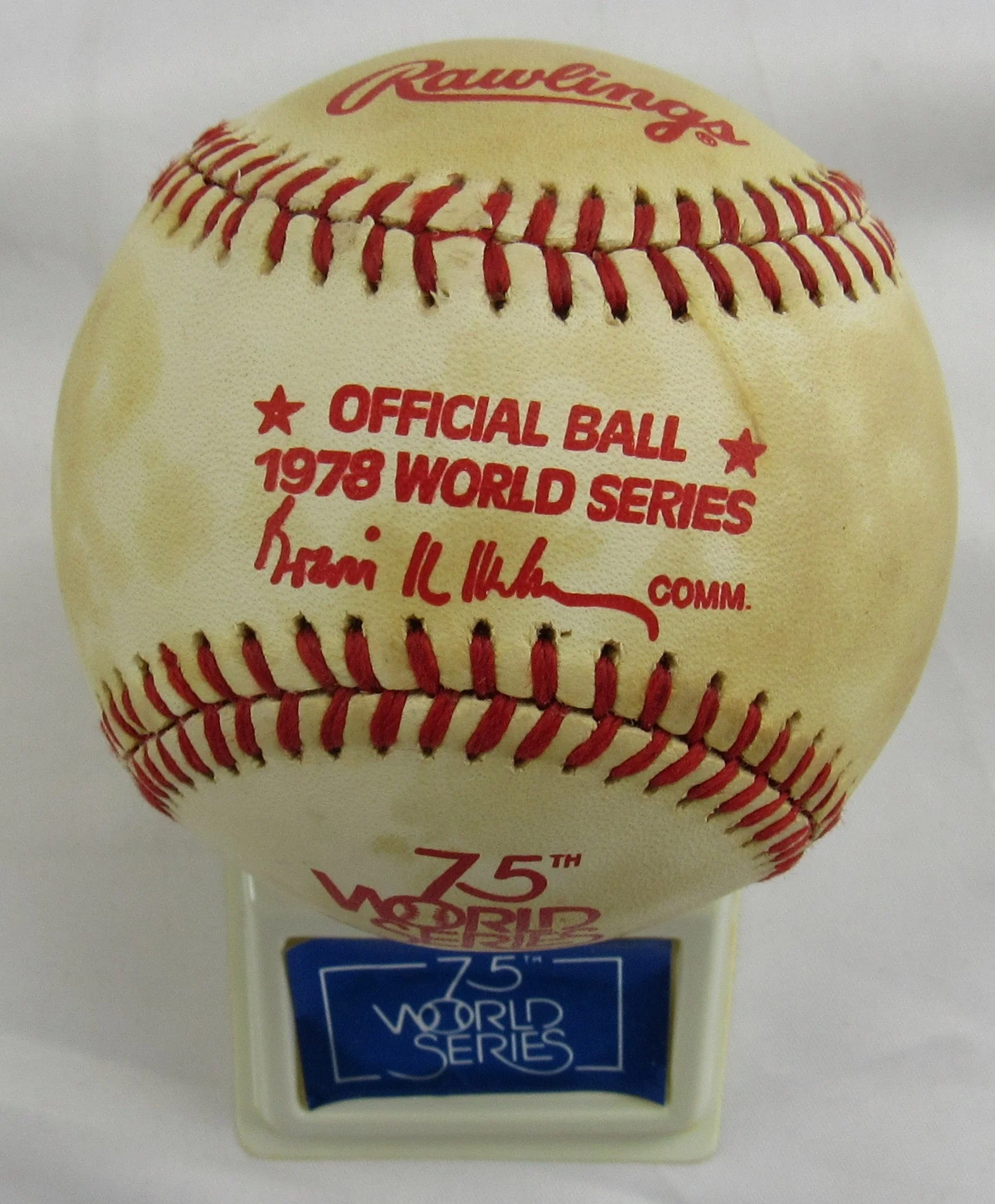 1978 Rawlings World Series Unsigned Baseball w/ Stand and Box - Image 2