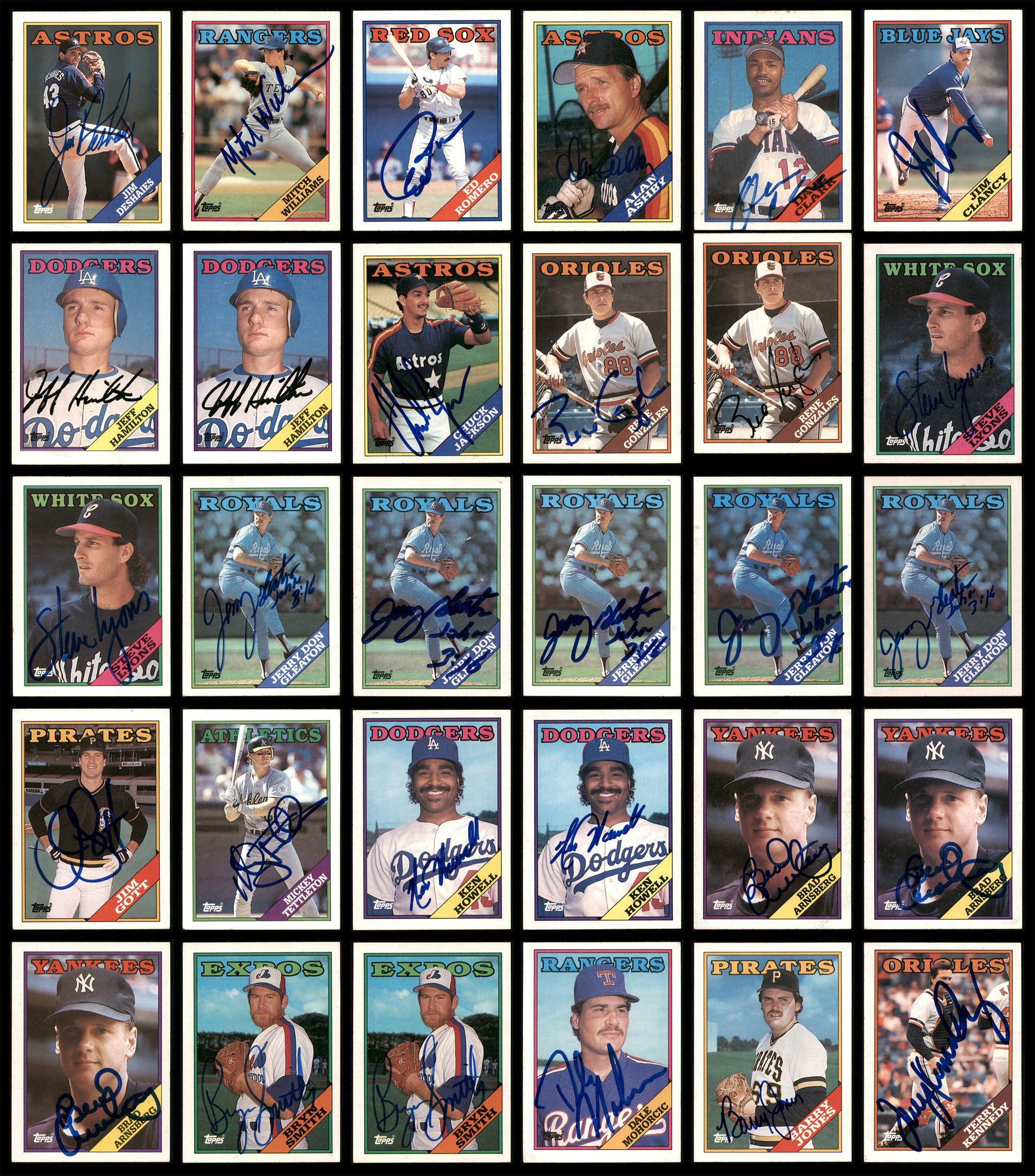 1988 Topps Baseball Autographed Cards Lot Of 112 SKU #185552