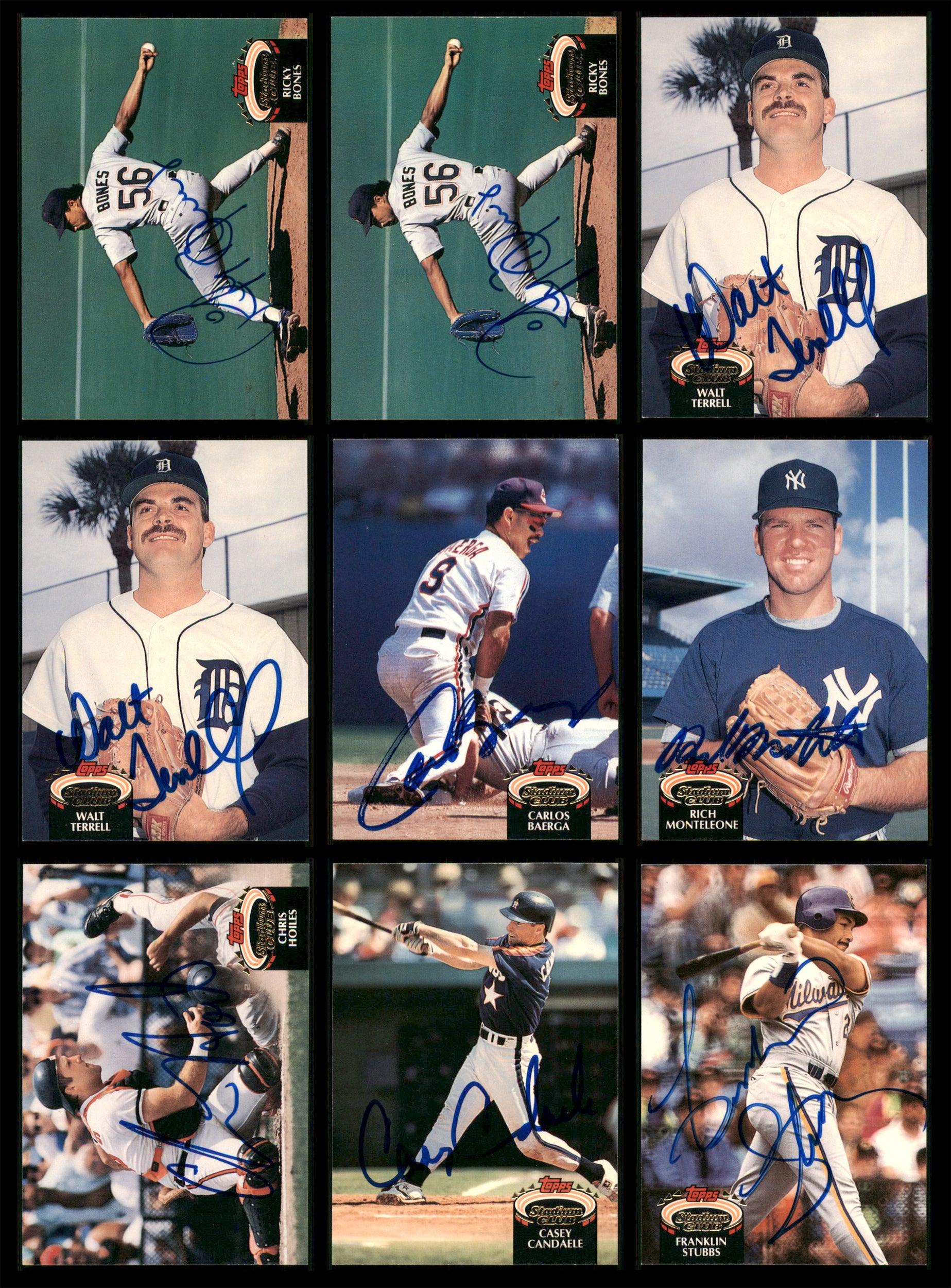 1992 Topps Stadium Club Baseball Autographed Cards Lot Of 75 SKU #185560 - Image 2