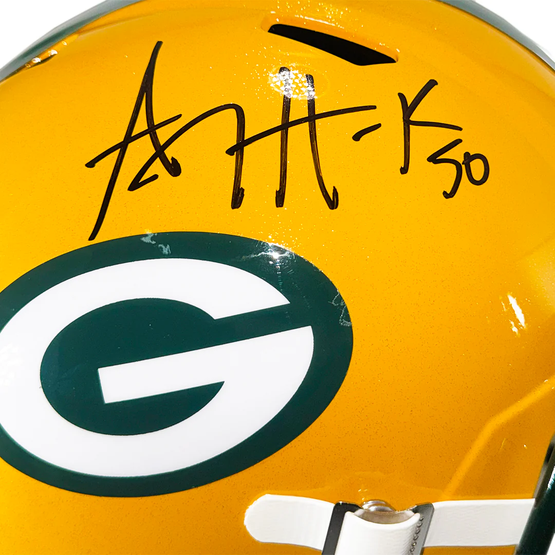 A.J. Hawk Signed Green Bay Packers Speed Full-Size Replica Football Helmet (Beckett) - Image 2