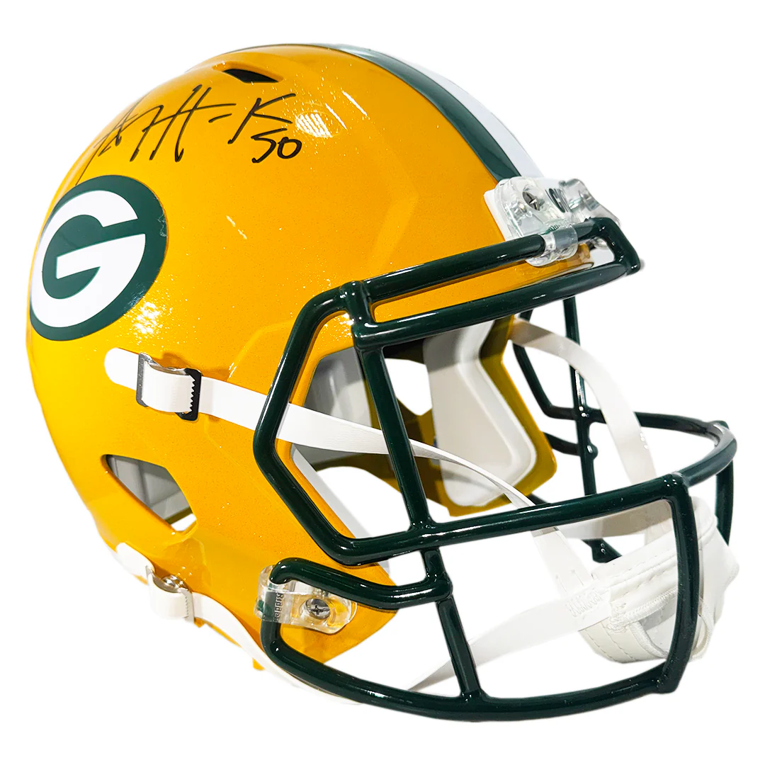 A.J. Hawk Signed Green Bay Packers Speed Full-Size Replica Football Helmet (Beckett) - Image 3