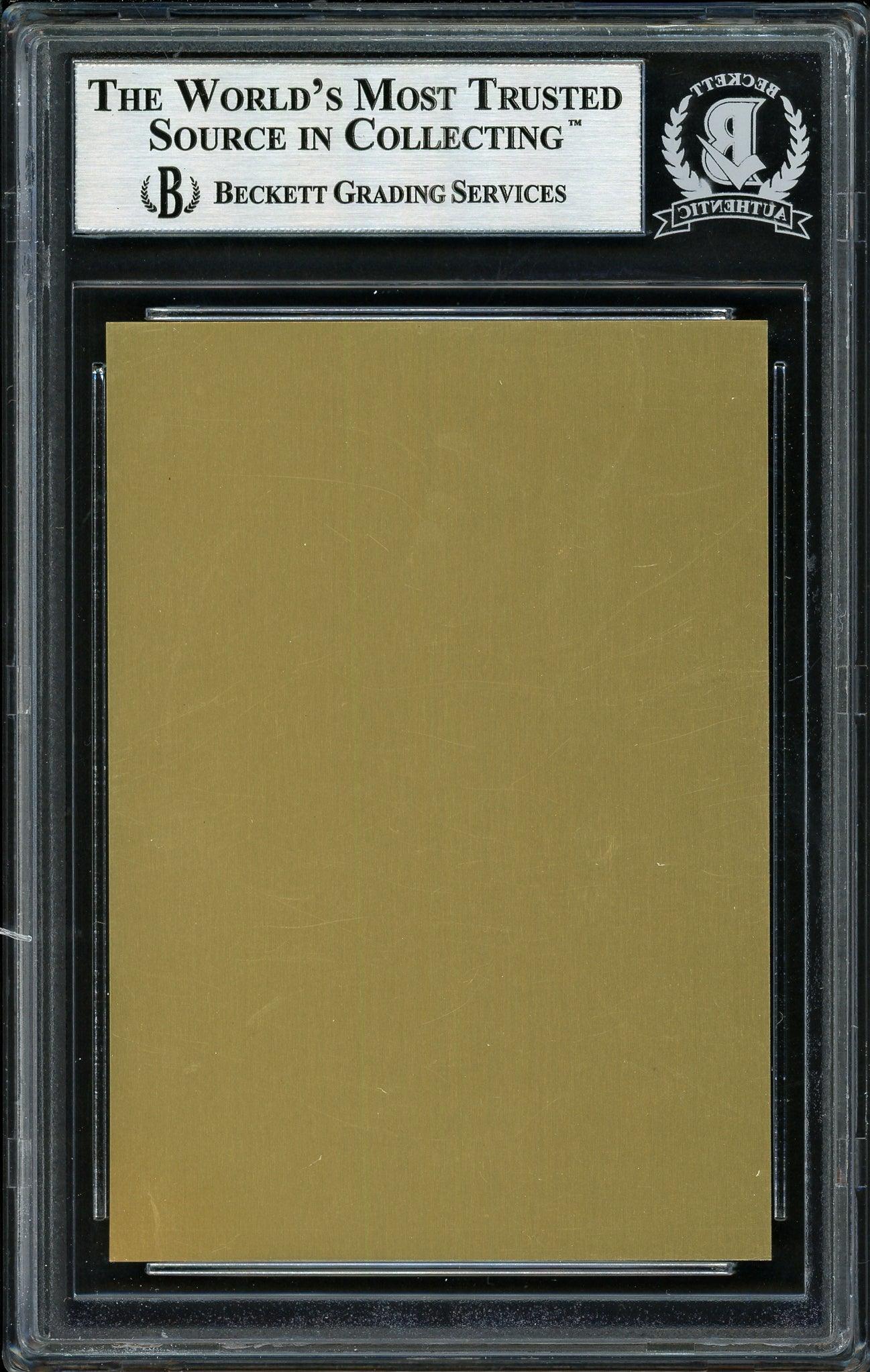 Al Barlick Autographed 1989 Metallic HOF Plaque Card Umpire Beckett BAS #12516380 - Image 2