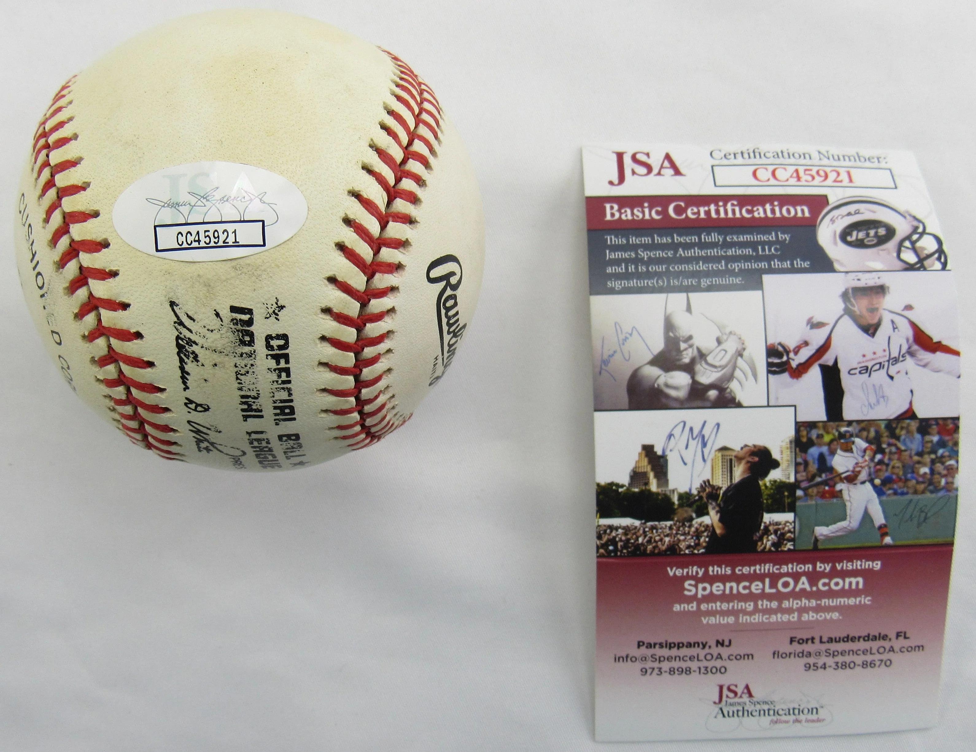 Al Barlick Signed Auto Rawlings Baseball JSA CC45921 - Image 3
