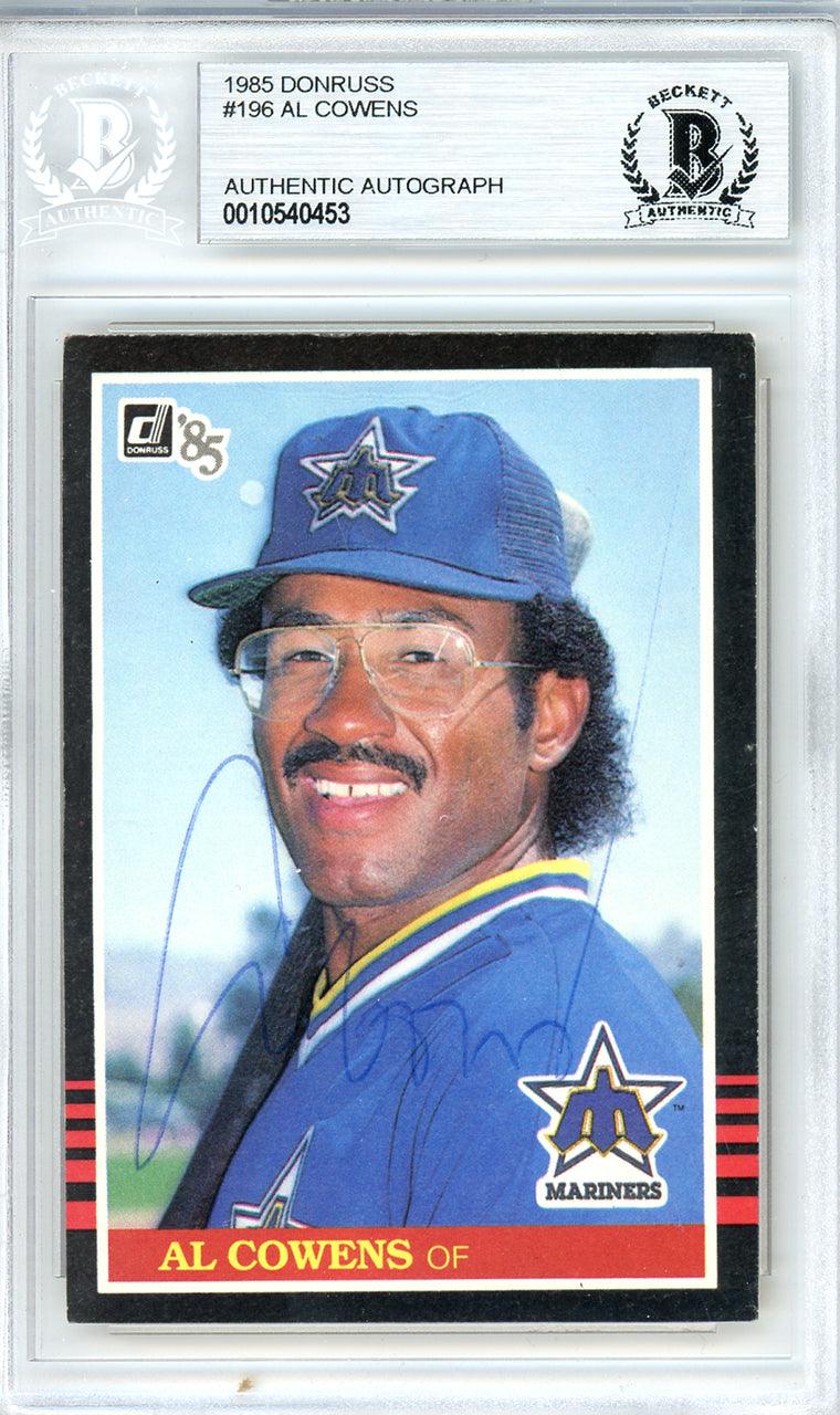 Al Cowens Autographed 1985 Donruss Card #196 Seattle Mariners Beckett BAS #10540453