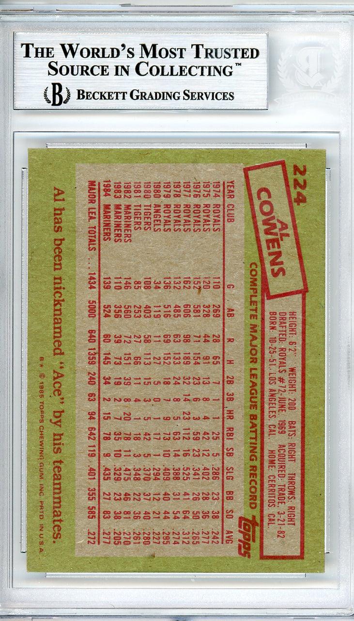 Al Cowens Autographed 1985 Topps Card #224 Seattle Mariners Beckett BAS #10540494 - Image 2