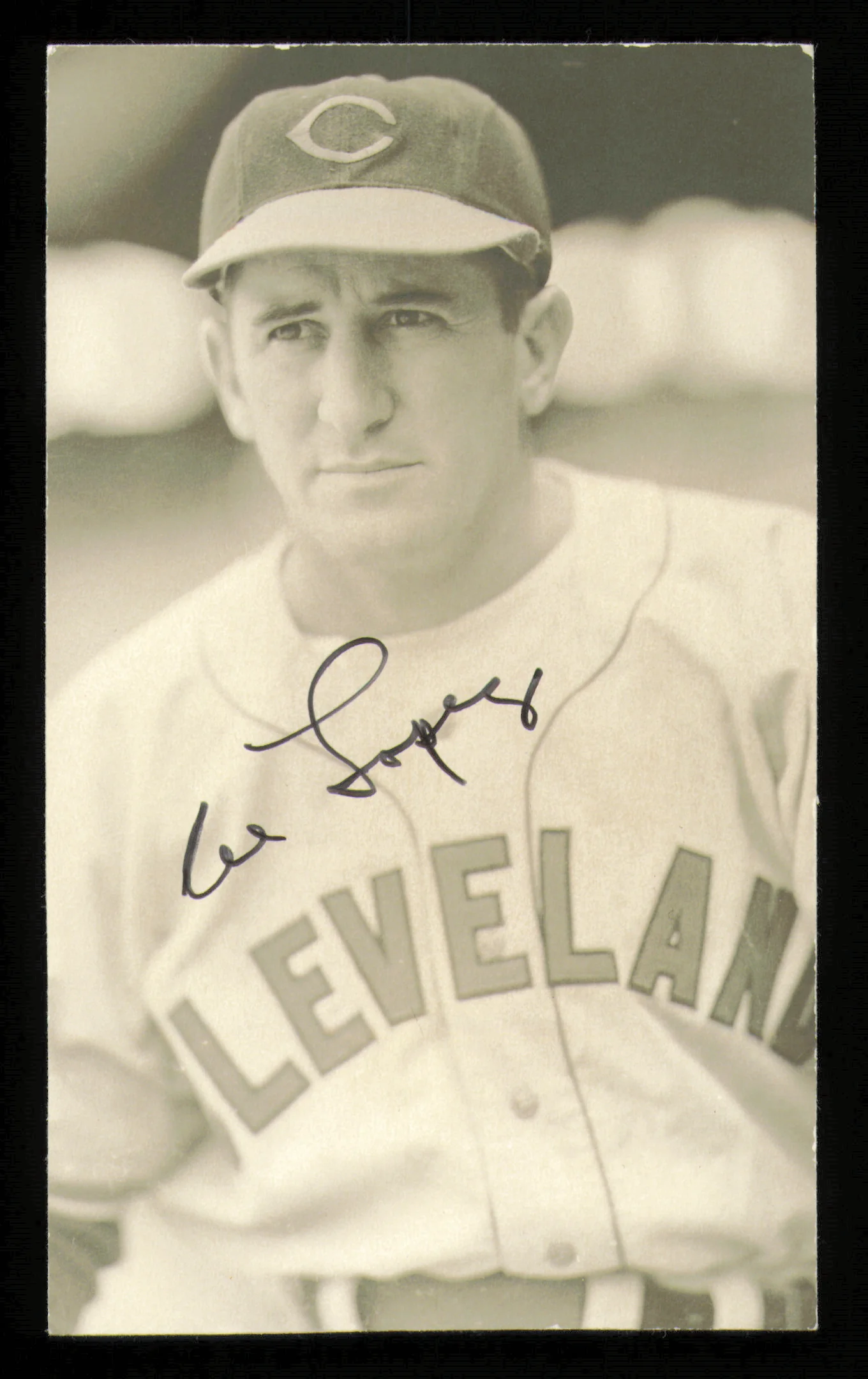 Al Lopez Autographed 3x5 Postcard Cleveland Indians (Trimmed)