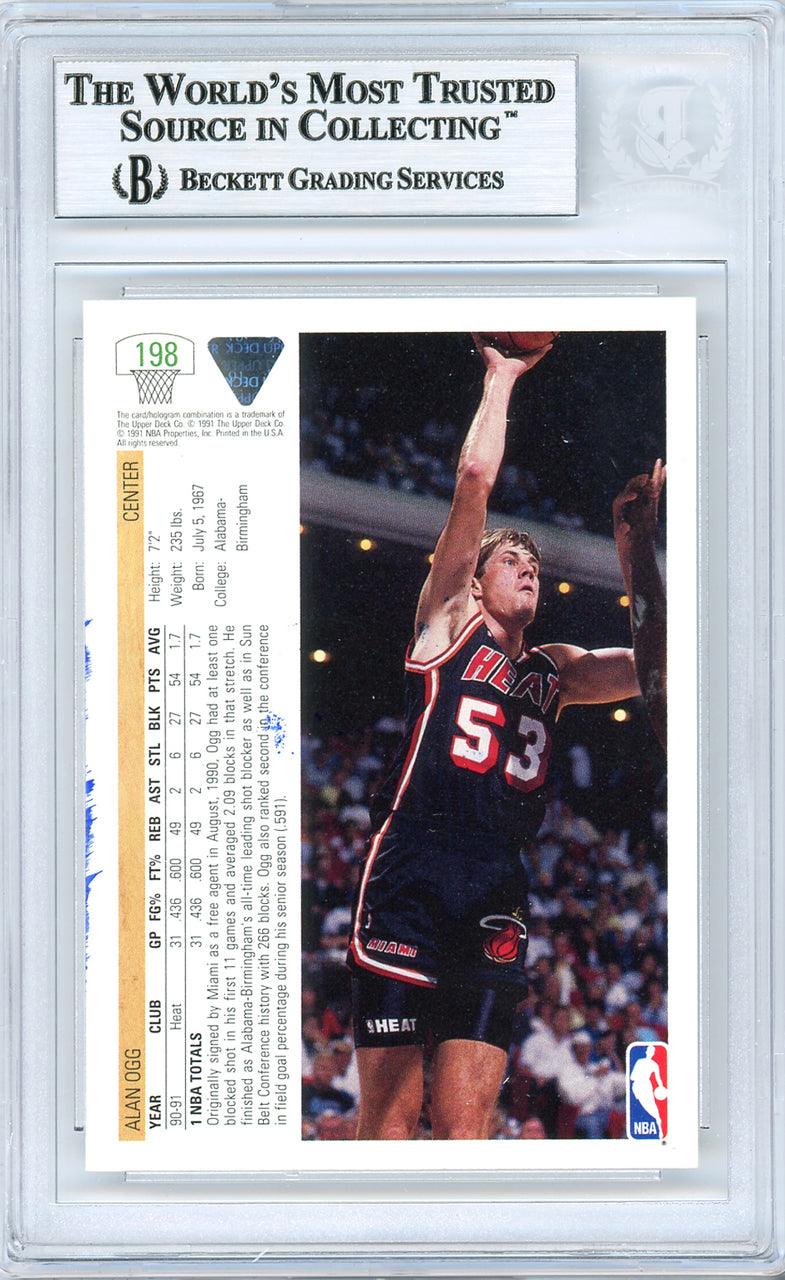 Alan Ogg Autographed 1991-92 Upper Deck Rookie Card #198 Miami Heat Beckett BAS #10739416 - Image 2