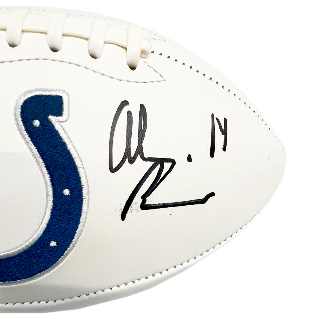 Alec Pierce Signed Indianapolis Colts Official NFL Team Logo White Football (JSA) - Image 2