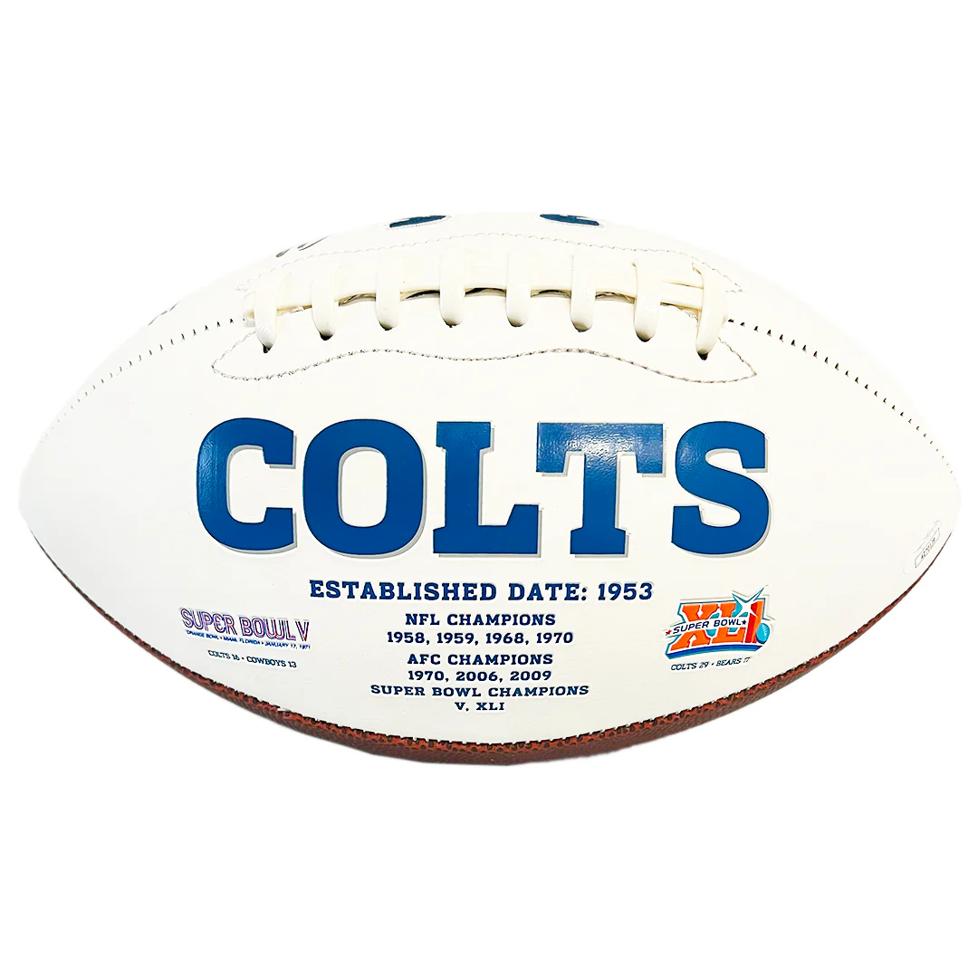 Alec Pierce Signed Indianapolis Colts Official NFL Team Logo White Football (JSA) - Image 3
