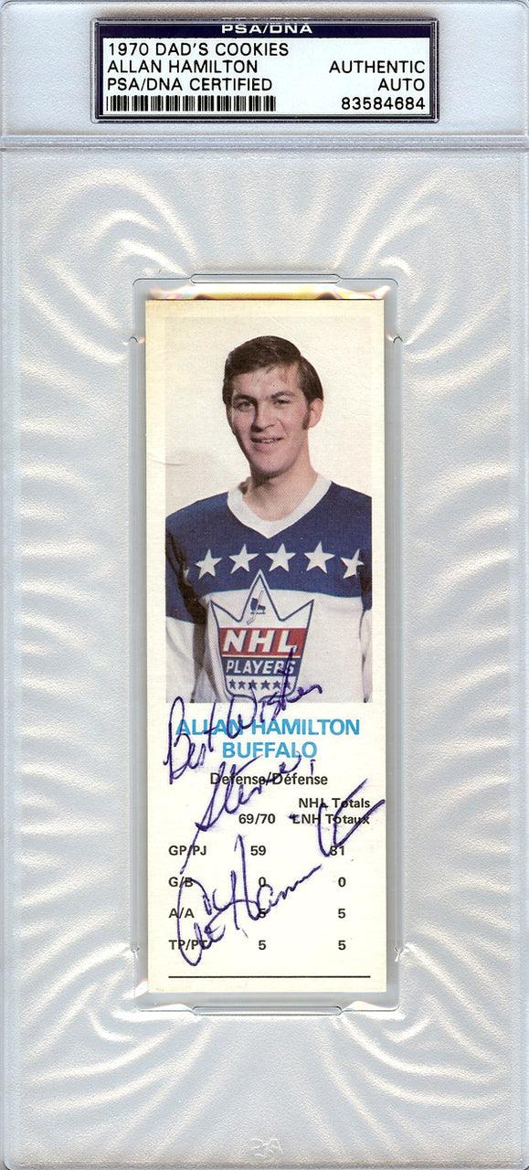 Allan Hamilton Autographed 1970 Dad's Cookies Card Buffalo Sabres "Best Wishes Steve" PSA/DNA #83584684