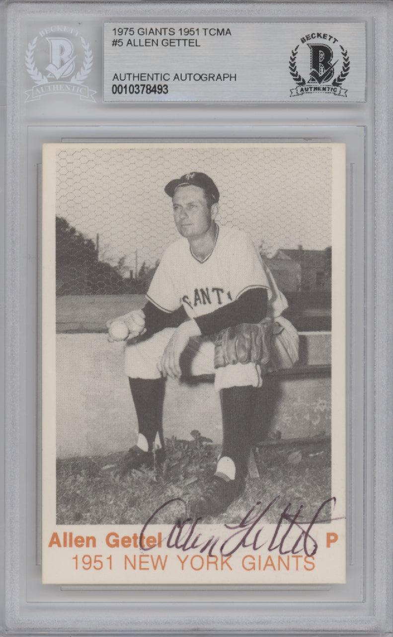 Allen Gettel Autographed 1975 TCMA Card #5 New York Giants Beckett BAS #10378493