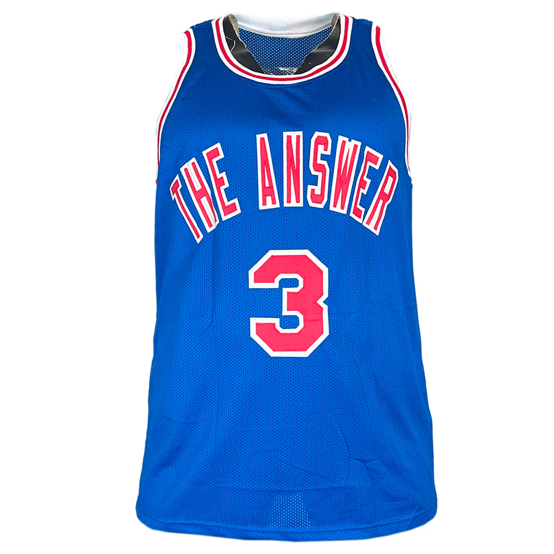 Allen Iverson Signed Philadelphia Blue The Answer Basketball Jersey (Beckett) - Image 3