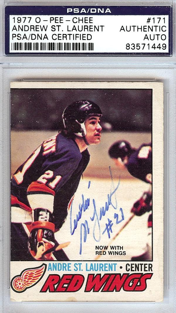 Andre St. Laurent Autographed 1977 O-Pee-Chee Card #171 Detroit Red Wings PSA/DNA #83571449