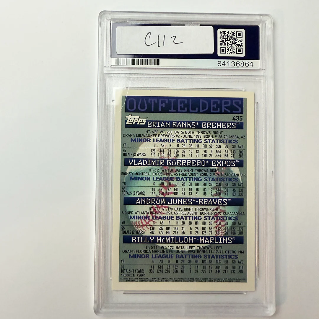 Andruw jones Signed 1996 Topps Rookie #435 PSA Auto Authentic - Image 2