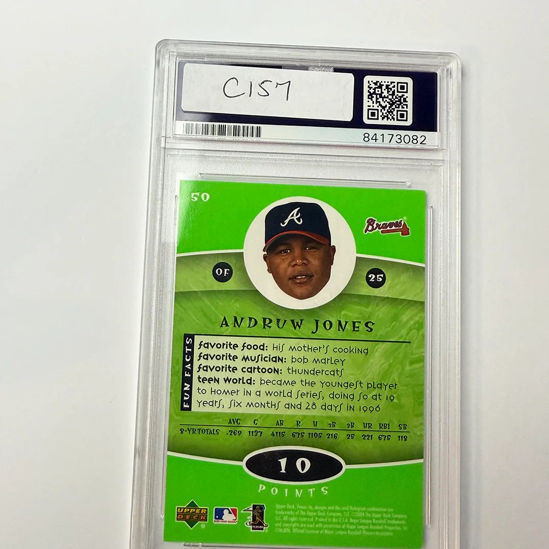 Andruw Jones Signed 2004 UpperDeck Power Up #50 PSA Auto Authentic - Image 2