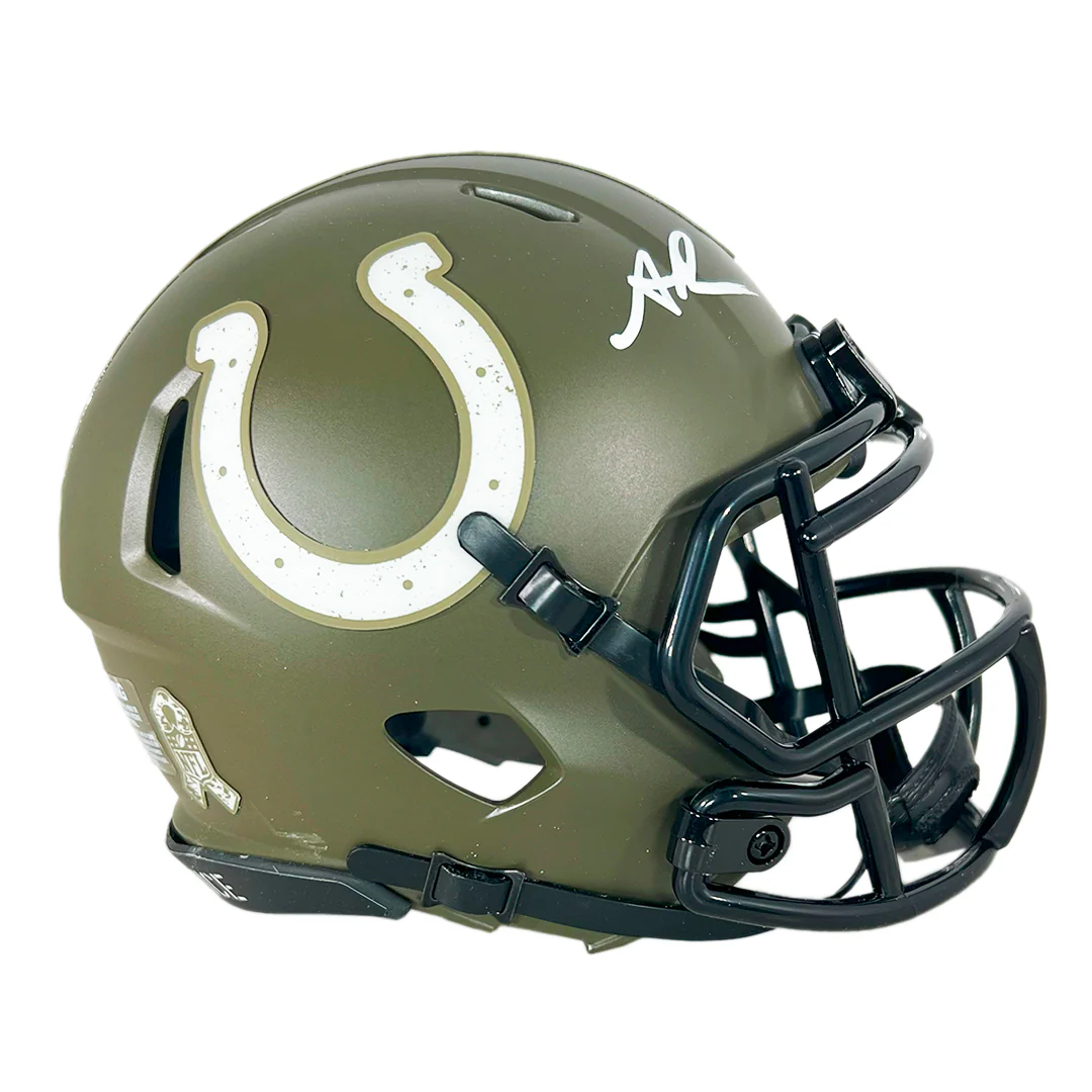 Anthony Richardson Signed Indianapolis Colts Salute to Service Speed Mini Football Helmet (JSA) - Image 3