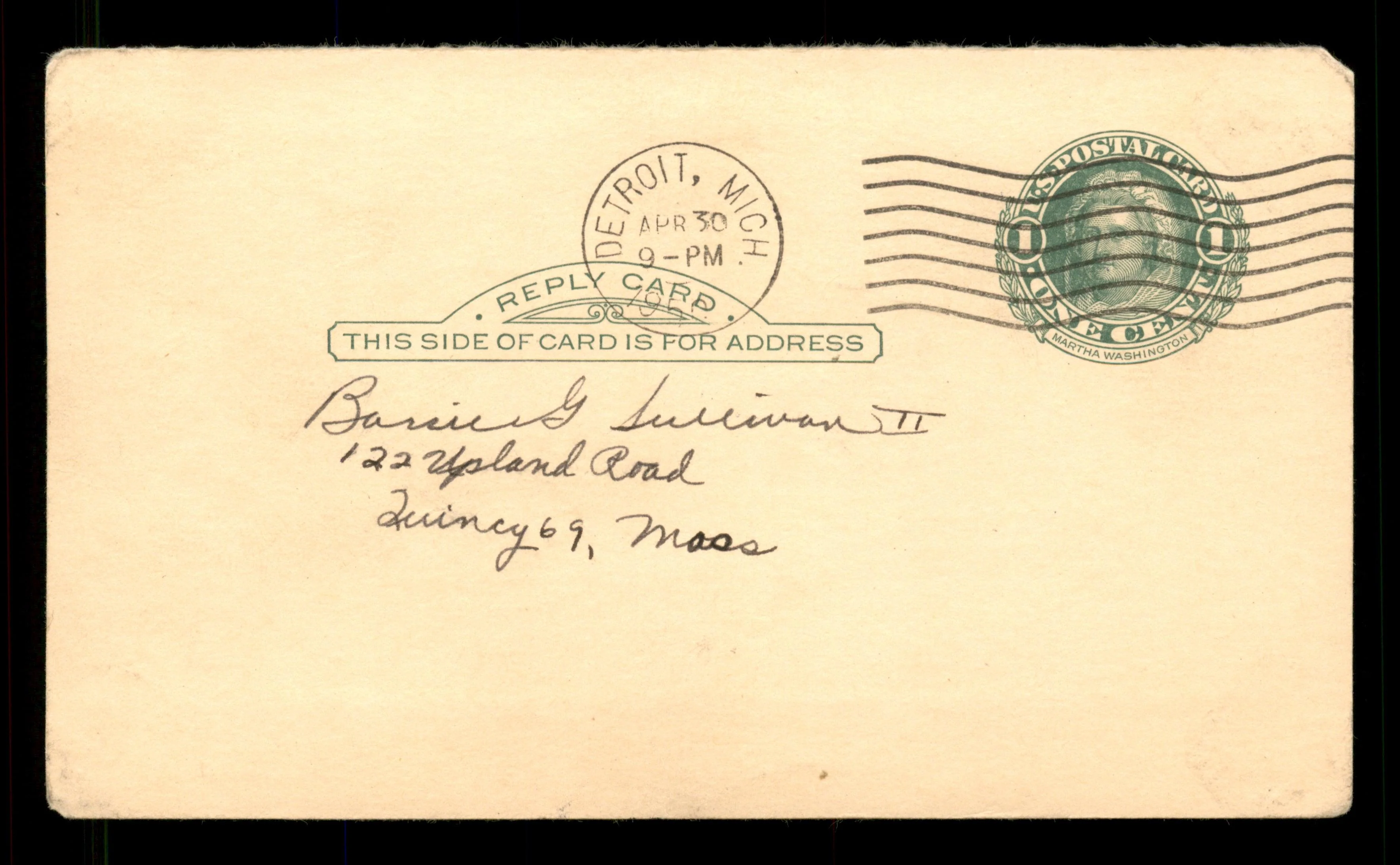 Art Houtteman Autographed 3.25x5.5 Government Postcard Detroit Tigers SKU #201429 - Image 2