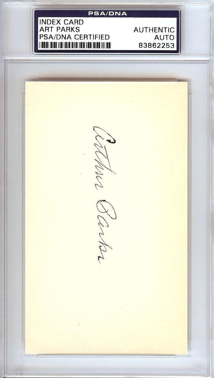 Arthur "Art" Parks Autographed 3x5 Index Card Brooklyn Dodgers PSA/DNA #83862253