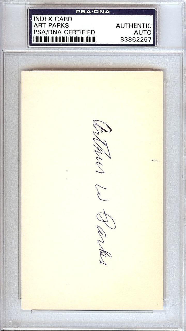 Arthur "Art" Parks Autographed 3x5 Index Card Brooklyn Dodgers PSA/DNA #83862257