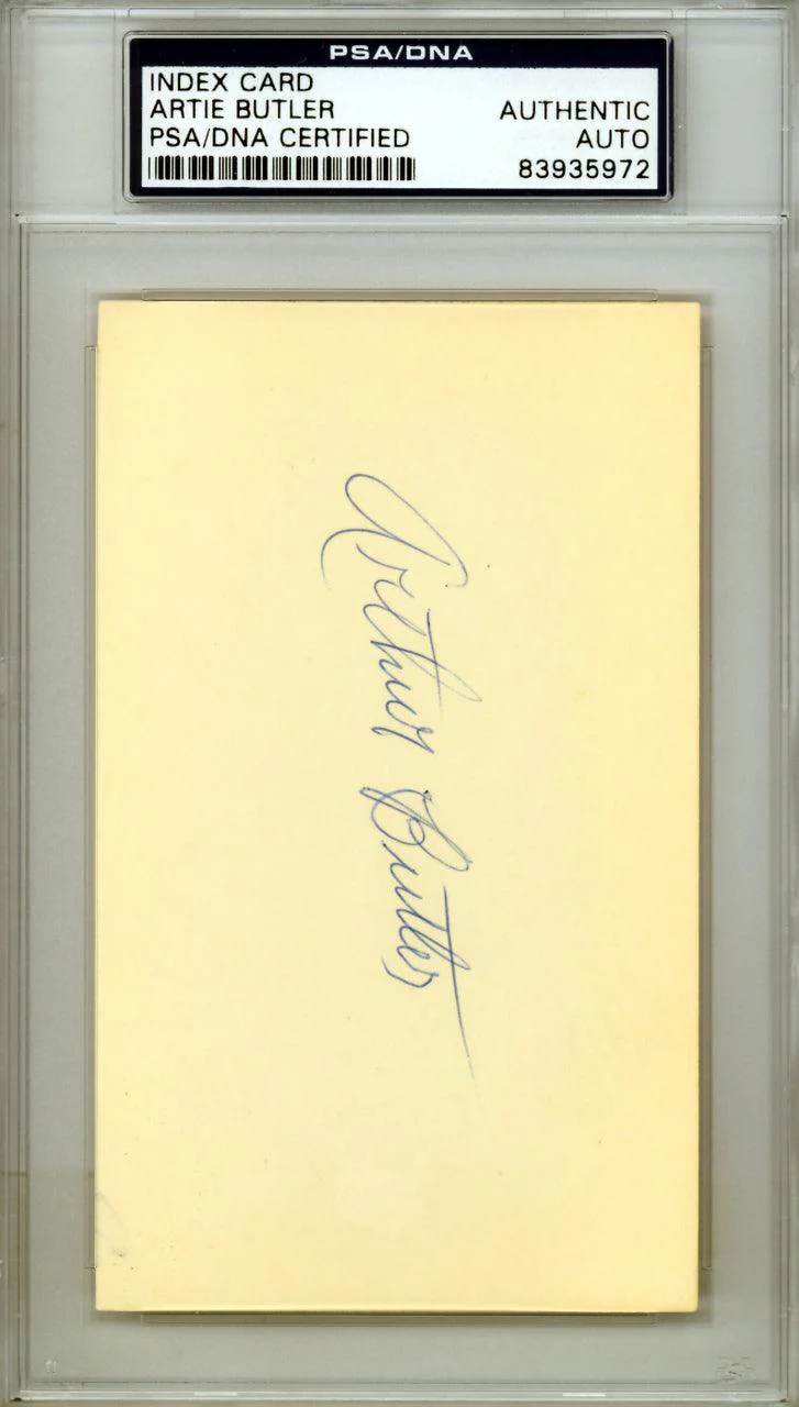 Arthur "Artie" Butler Autographed 3x5 Index Card St. Louis Cardinals PSA/DNA #83935972
