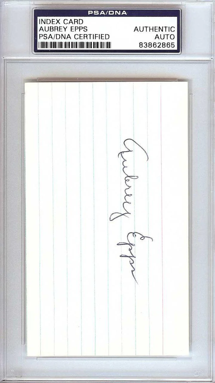 Aubrey "Yo Yo" Epps Autographed 3x5 Index Card Pittsburgh Pirates PSA/DNA #83862865