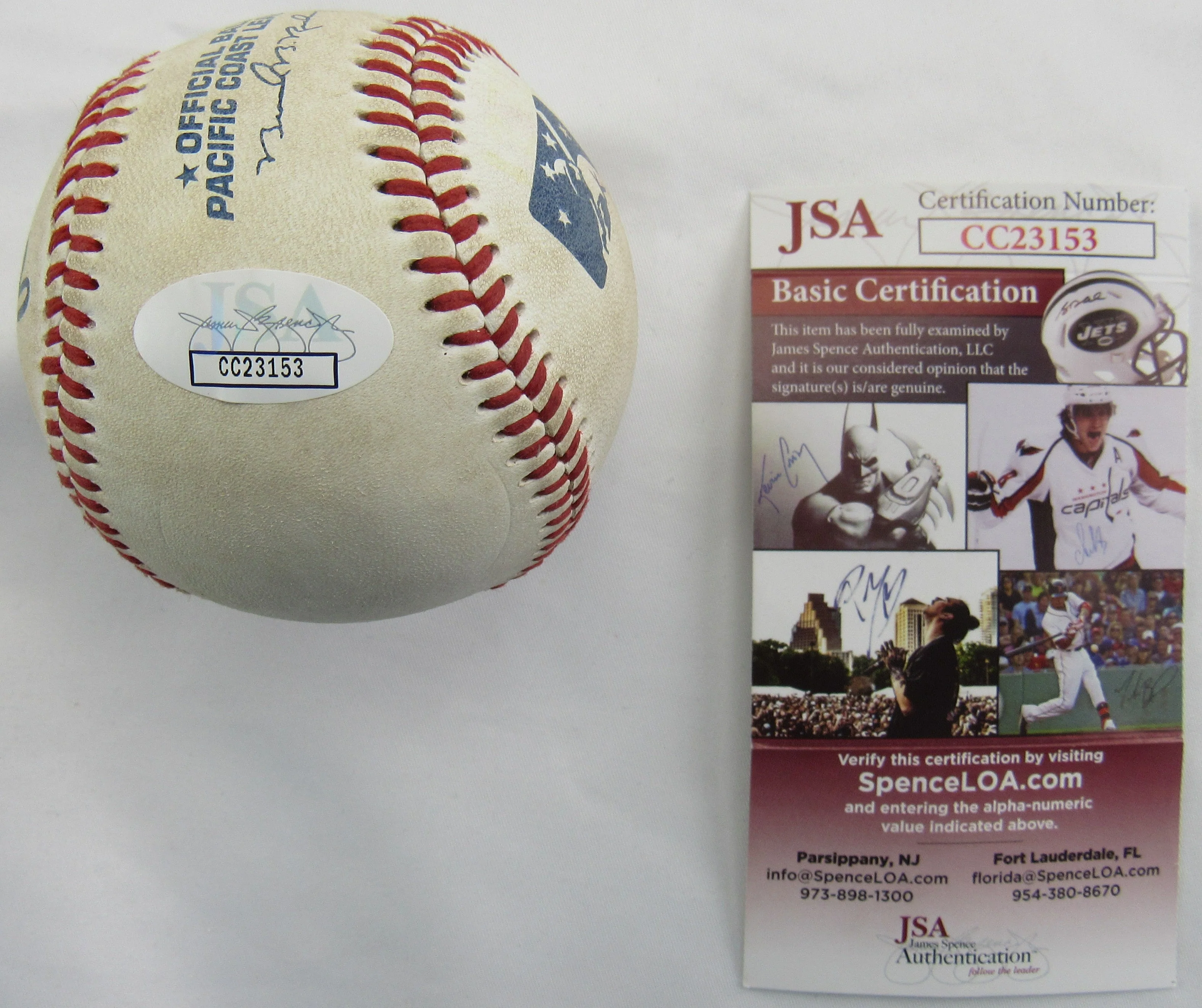 Augie Ojeda Signed Auto Rawlings Baseball JSA CC23153 B168 - Image 2