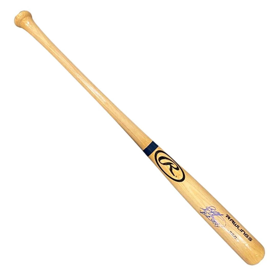Bartolo Colon Signed Big Sexy Inscription Rawlings Pro Blonde Blue Ring Baseball Bat (JSA) - Image 2