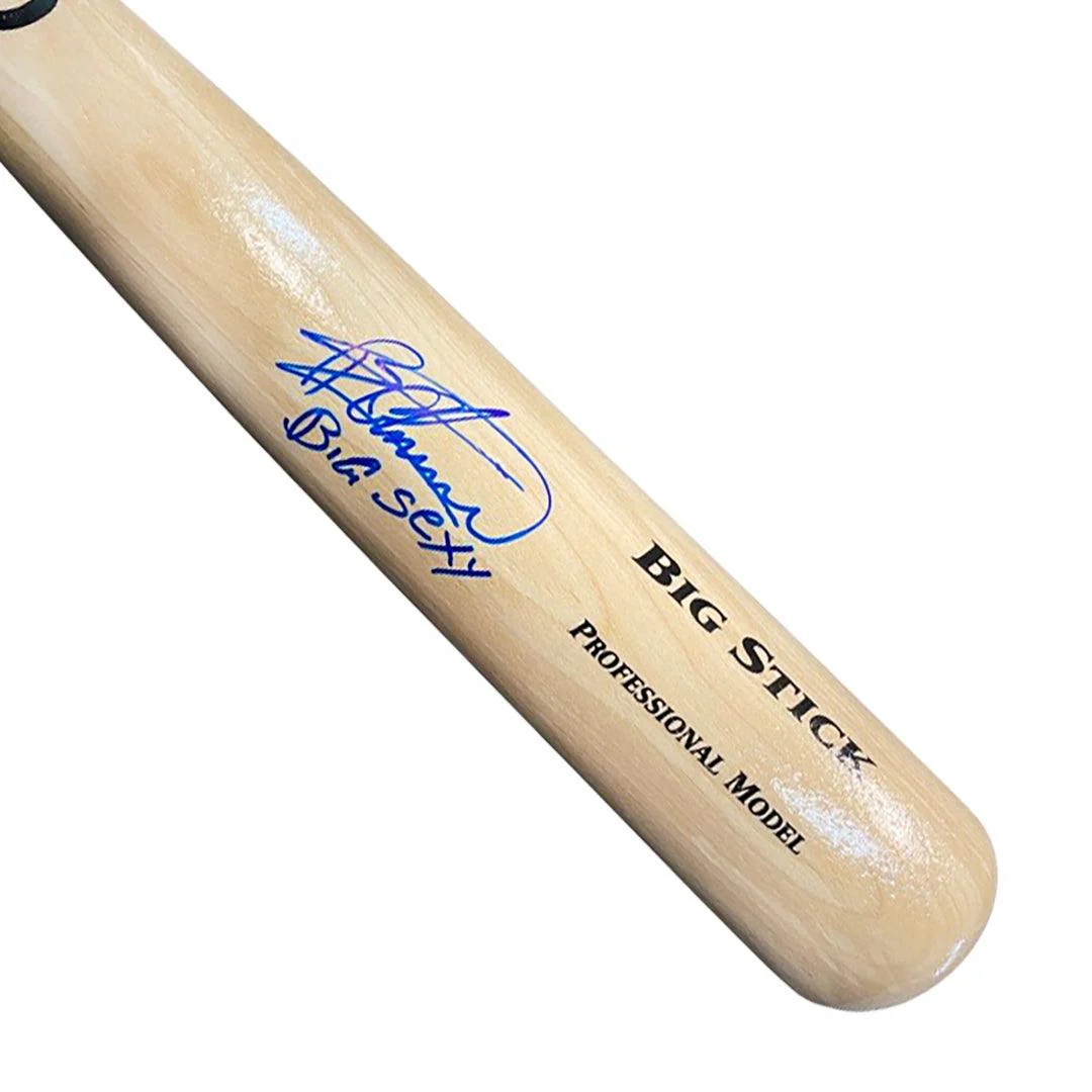 Bartolo Colon Signed Big Sexy Inscription Rawlings Pro Blonde Red Ring Baseball Bat (JSA)