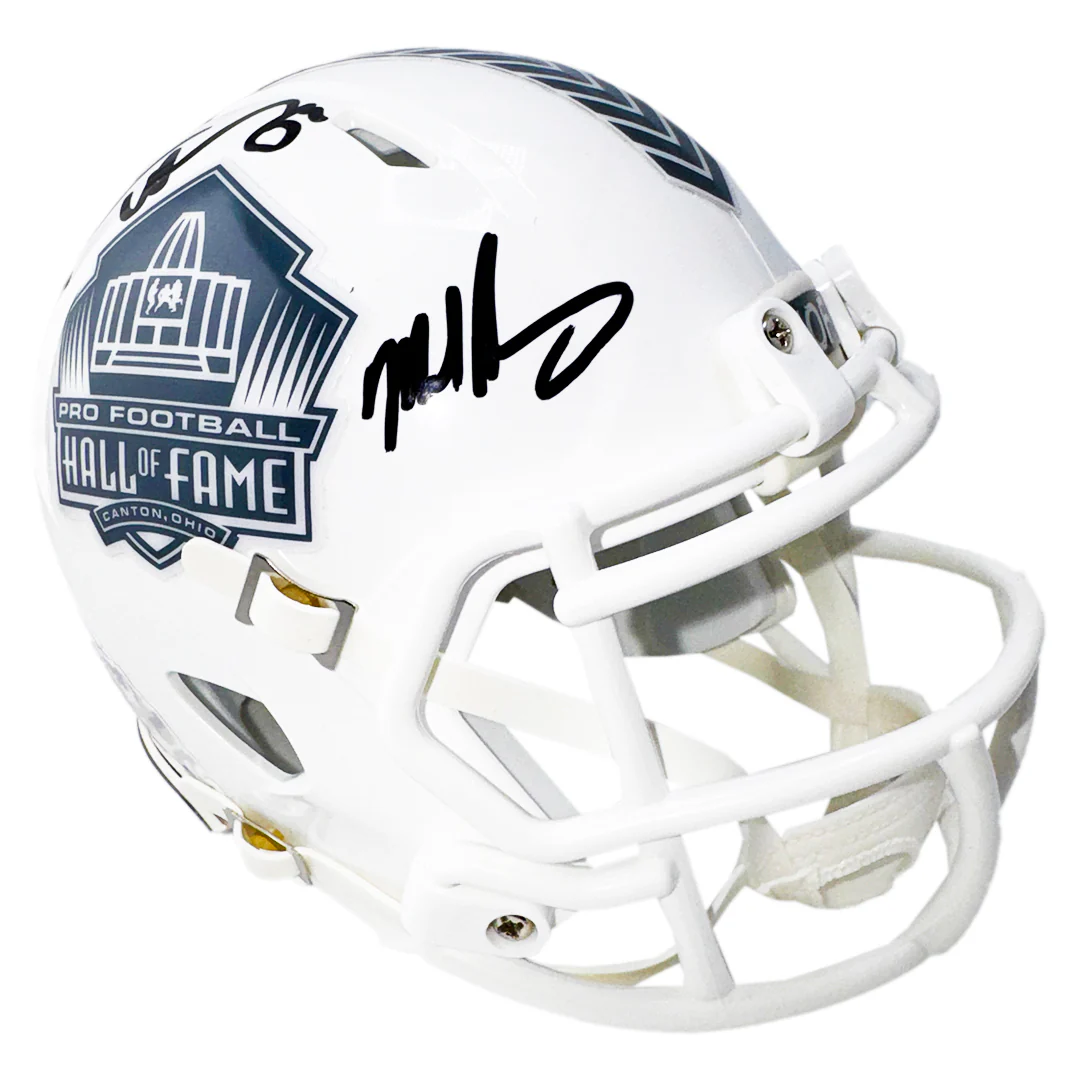 Urlacher, Singletary, Hampton Signed Hall of Fame Salute to Service 2024 Mini Football Helmet (Beckett) - Image 3