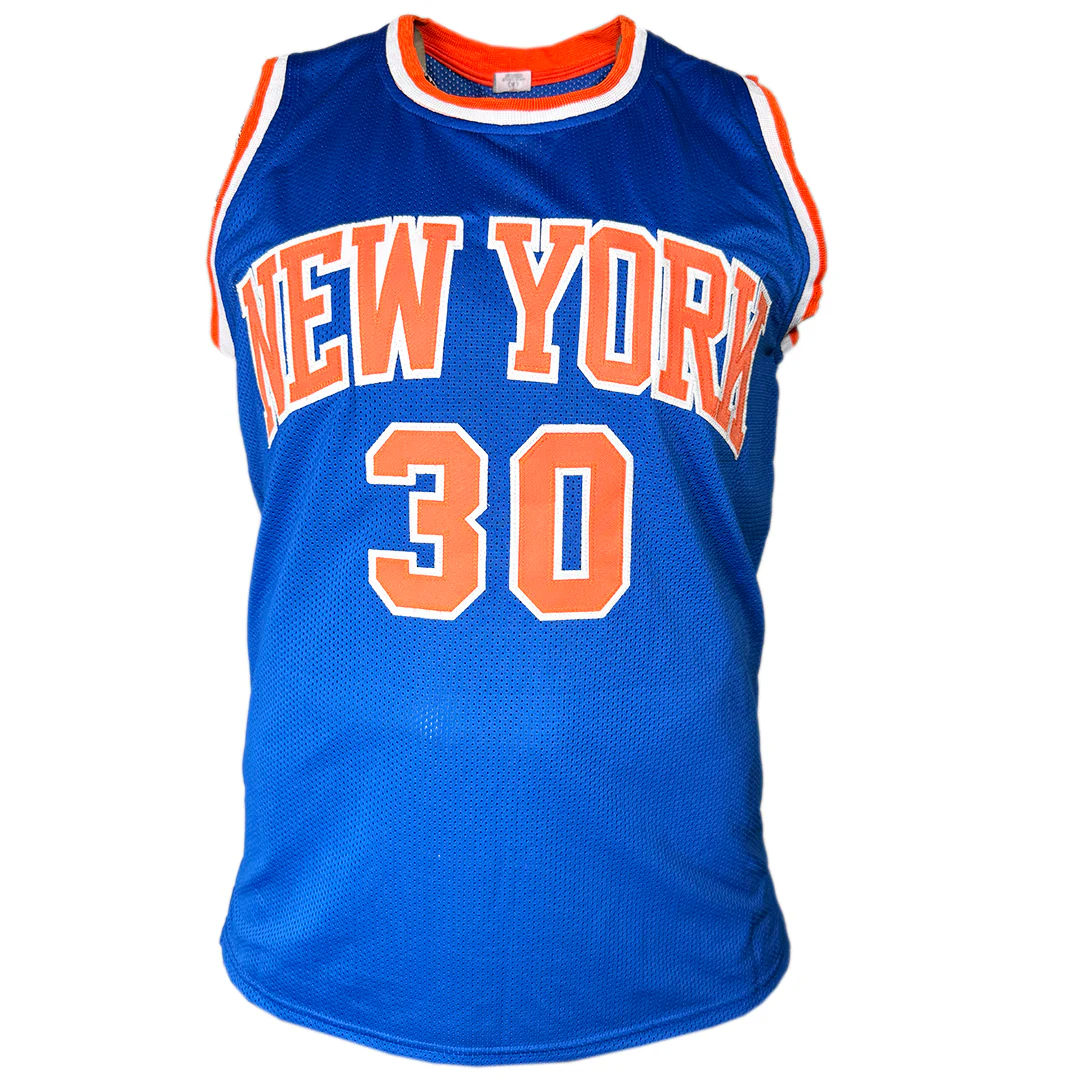 Bernard King Signed New York Blue Basketball Jersey (JSA) - Image 3
