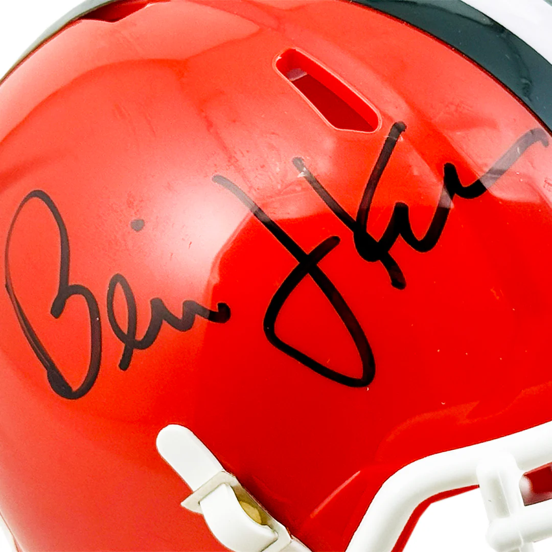 Bernie Kosar Signed Cleveland Browns Throwback 75-05 Speed Mini Football Helmet (JSA) - Image 2