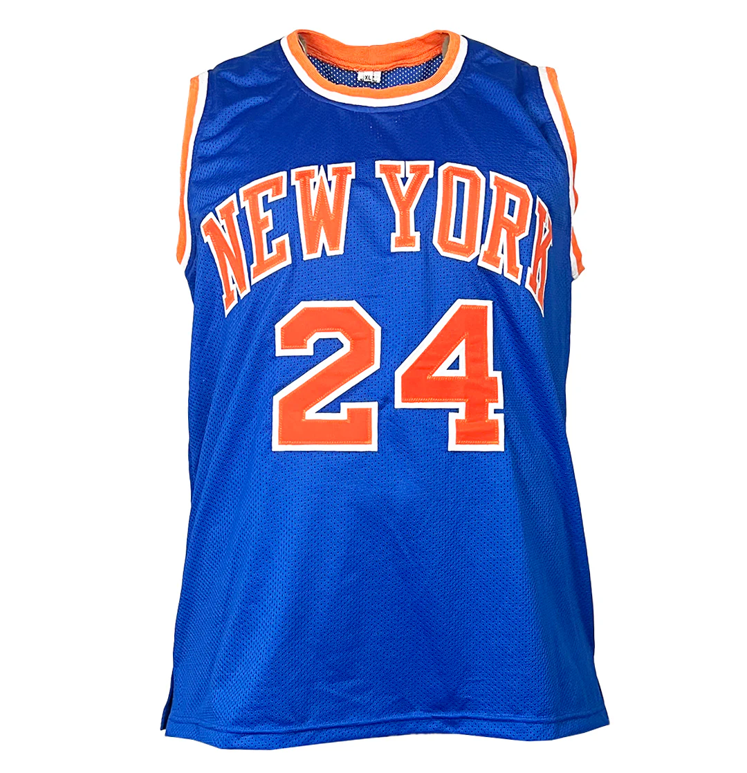 Bill Bradley Signed New York Blue Basketball Jersey (JSA) - Image 3