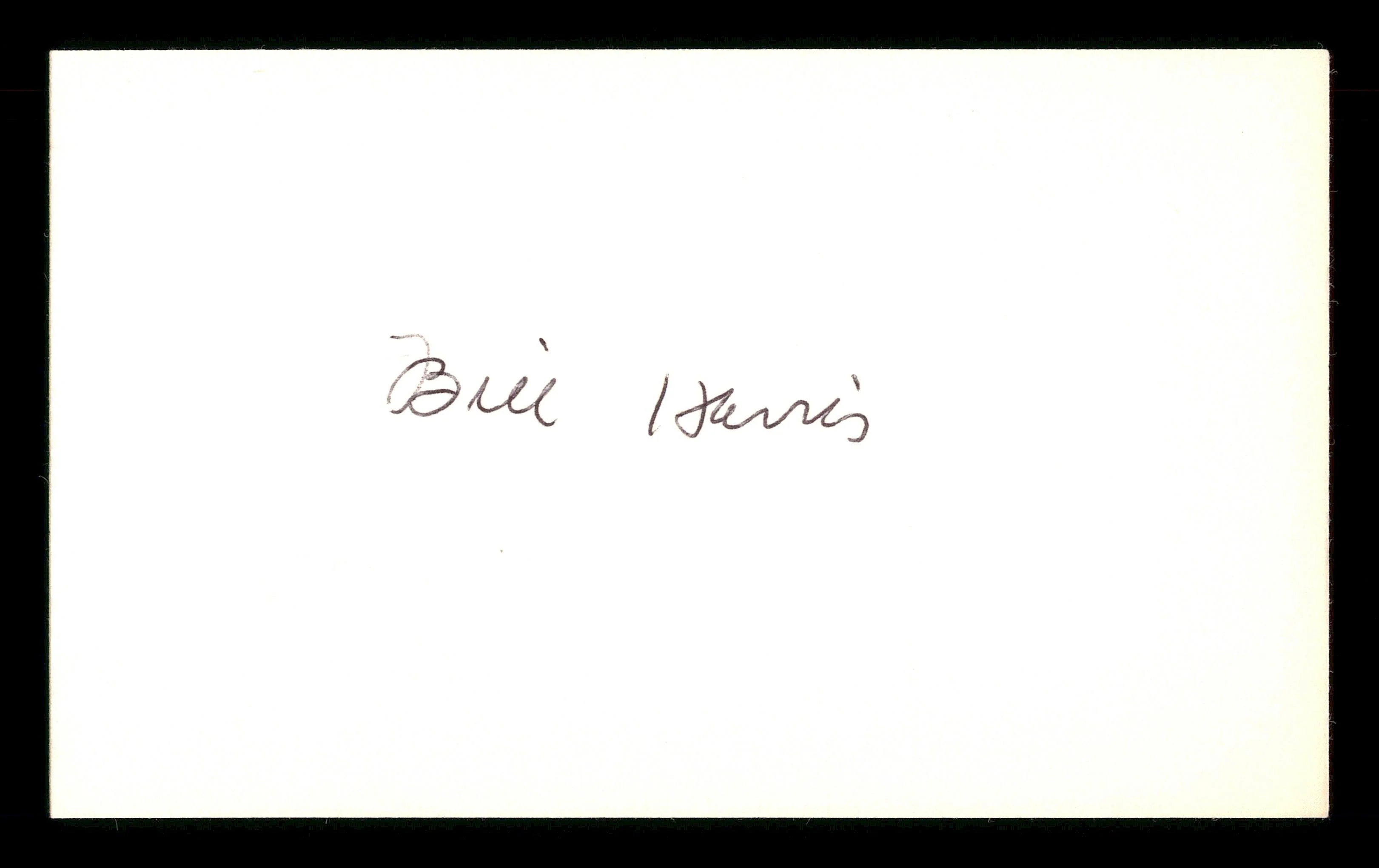 Bill Harris Autographed 3x5 Index Card Los Angeles Dodgers SKU #174156
