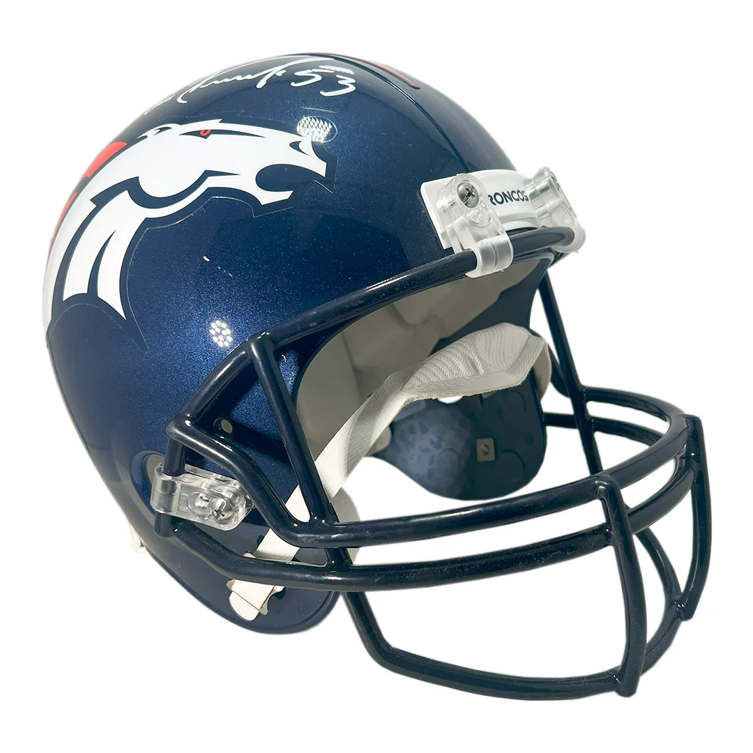 Bill Romanowski Signed White Ink Denver Broncos Full-Size Replica Football Helmet (Beckett) - Image 3
