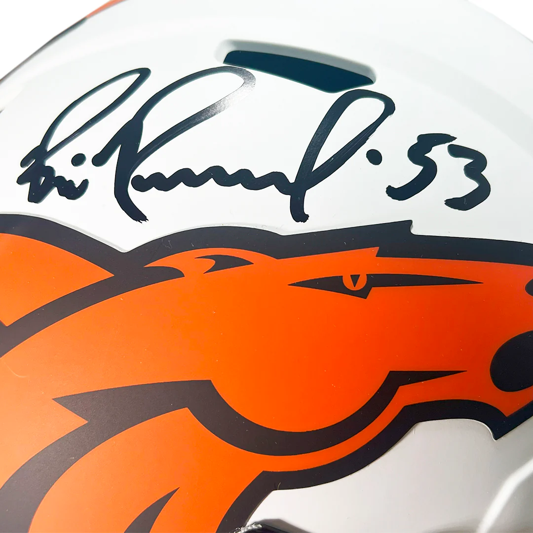 Bill Romanowski Signed Denver Broncos Lunar Full-Size Replica Football Helmet (Beckett) - Image 2