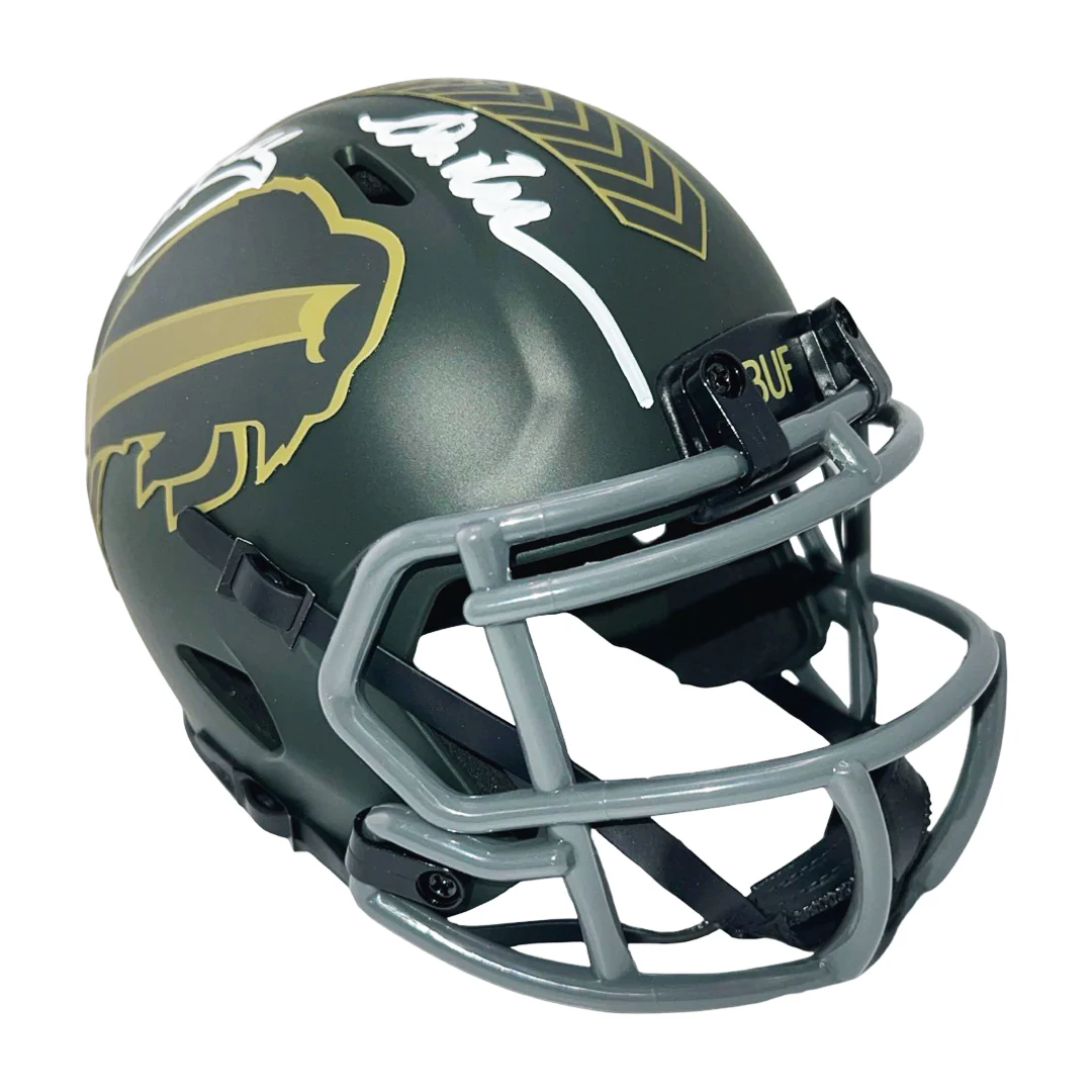 Bills Triplets Signed Buffalo Bills Salute to Service 2025 Mini Football Helmet (Beckett) - Image 3