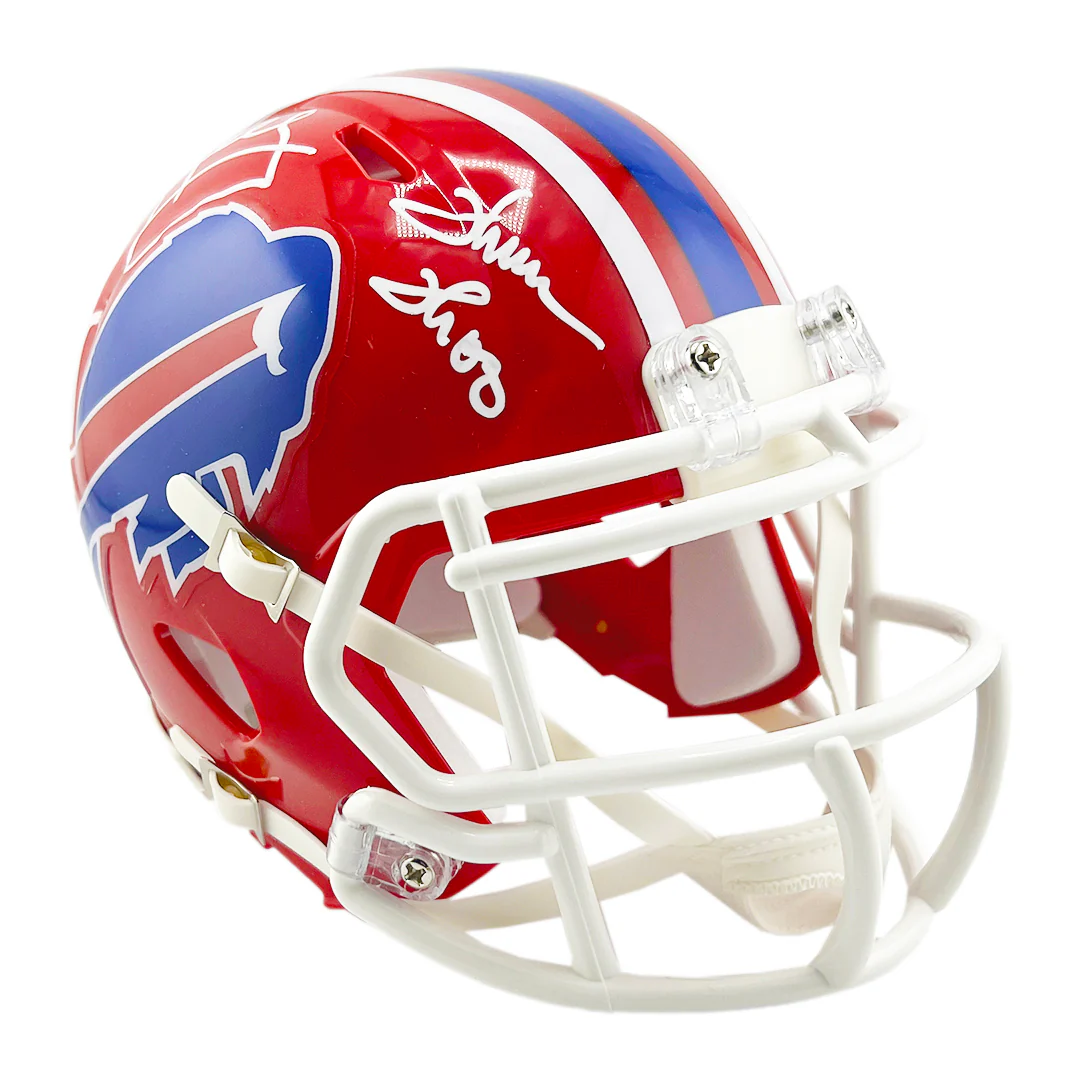 Bills Triplets Signed Buffalo Bills Throwback 87-01 Speed Mini Football Helmet (JSA) - Image 3