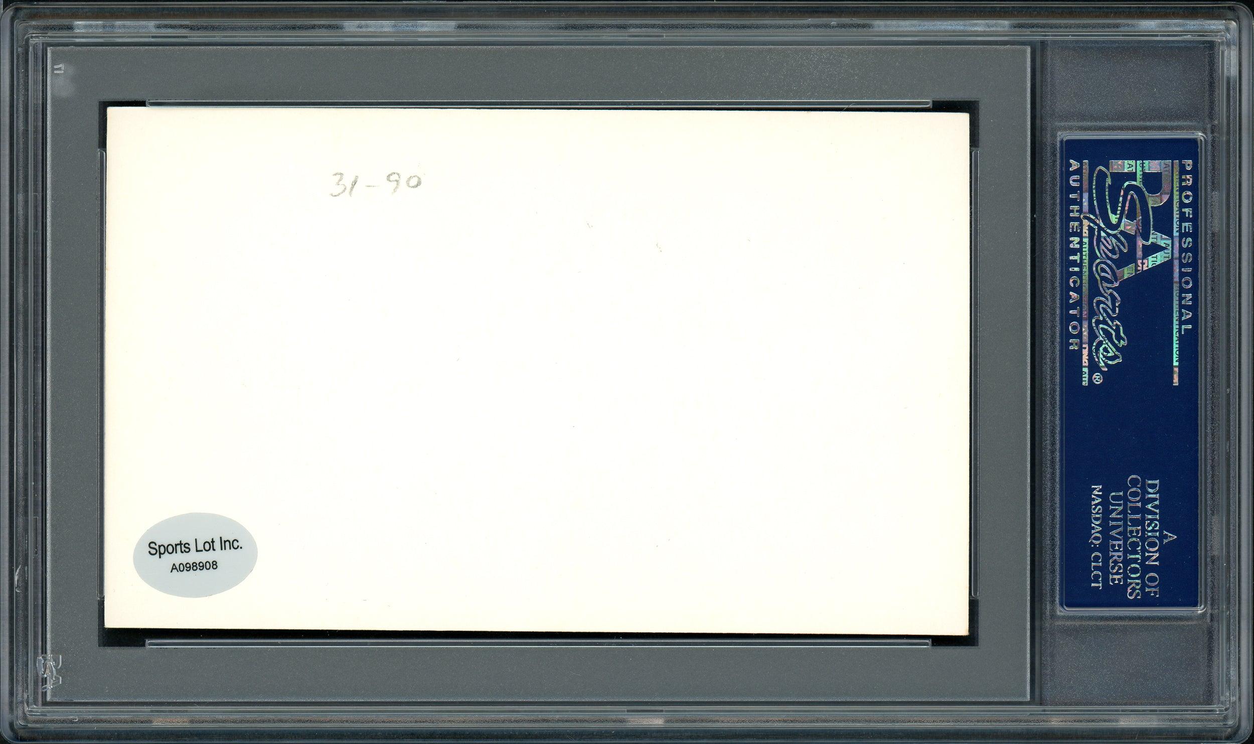 Billy Sullivan Jr. Autographed 3x5 Index Card Cleveland Indians, Brooklyn Dodgers PSA/DNA #83862429 - Image 2