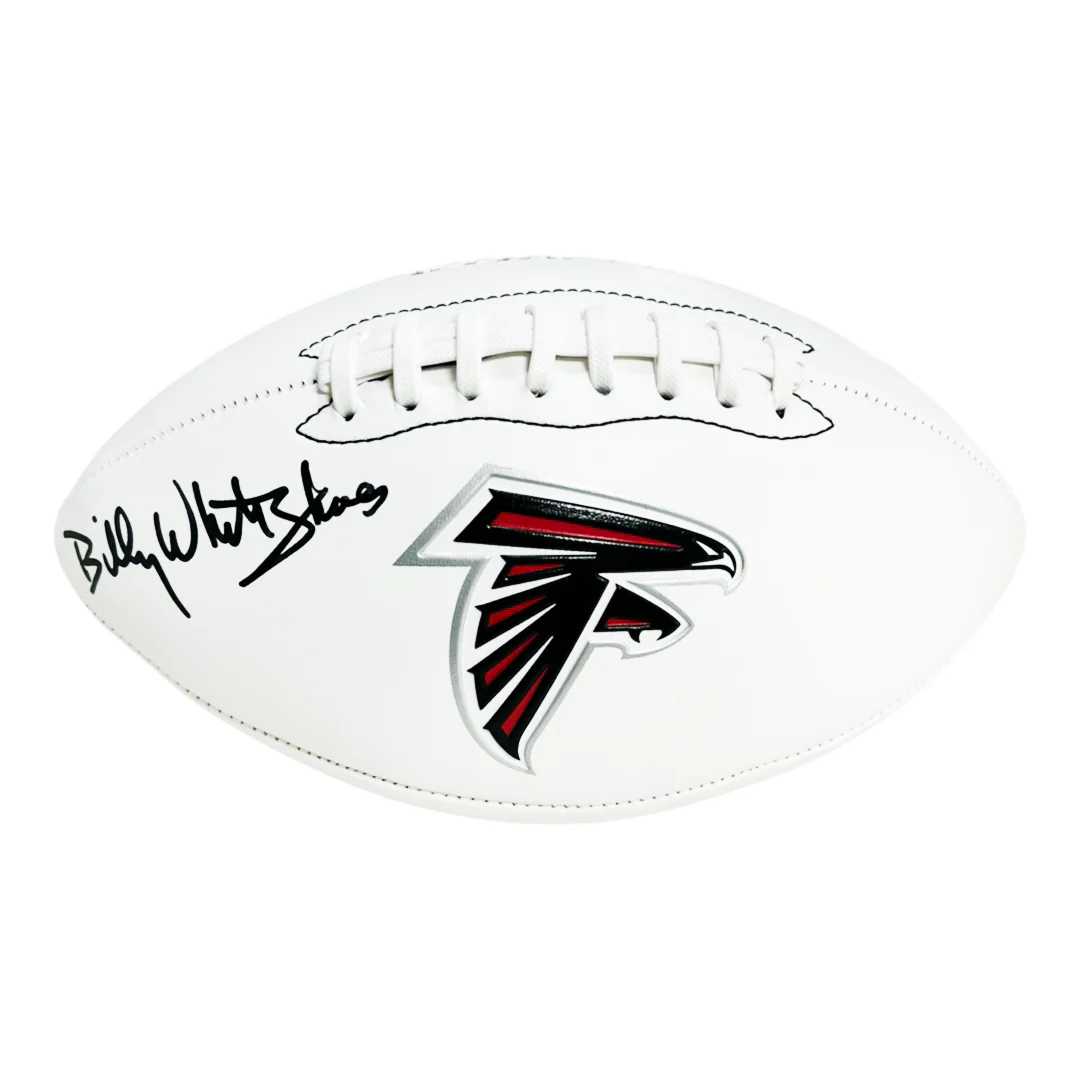 Billy "White Shoes" Johnson Signed Atlanta Falcons Official NFL Team Logo Football (JSA)