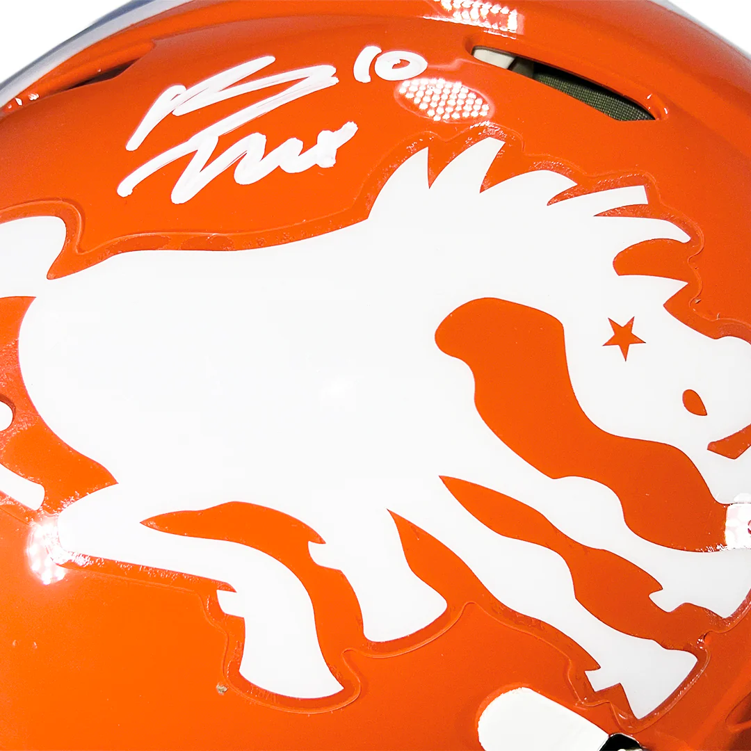 Bo Nix Signed Denver Broncos Throwback 1966 Authentic Speed Full-Size Football Helmet (Beckett) - Image 2
