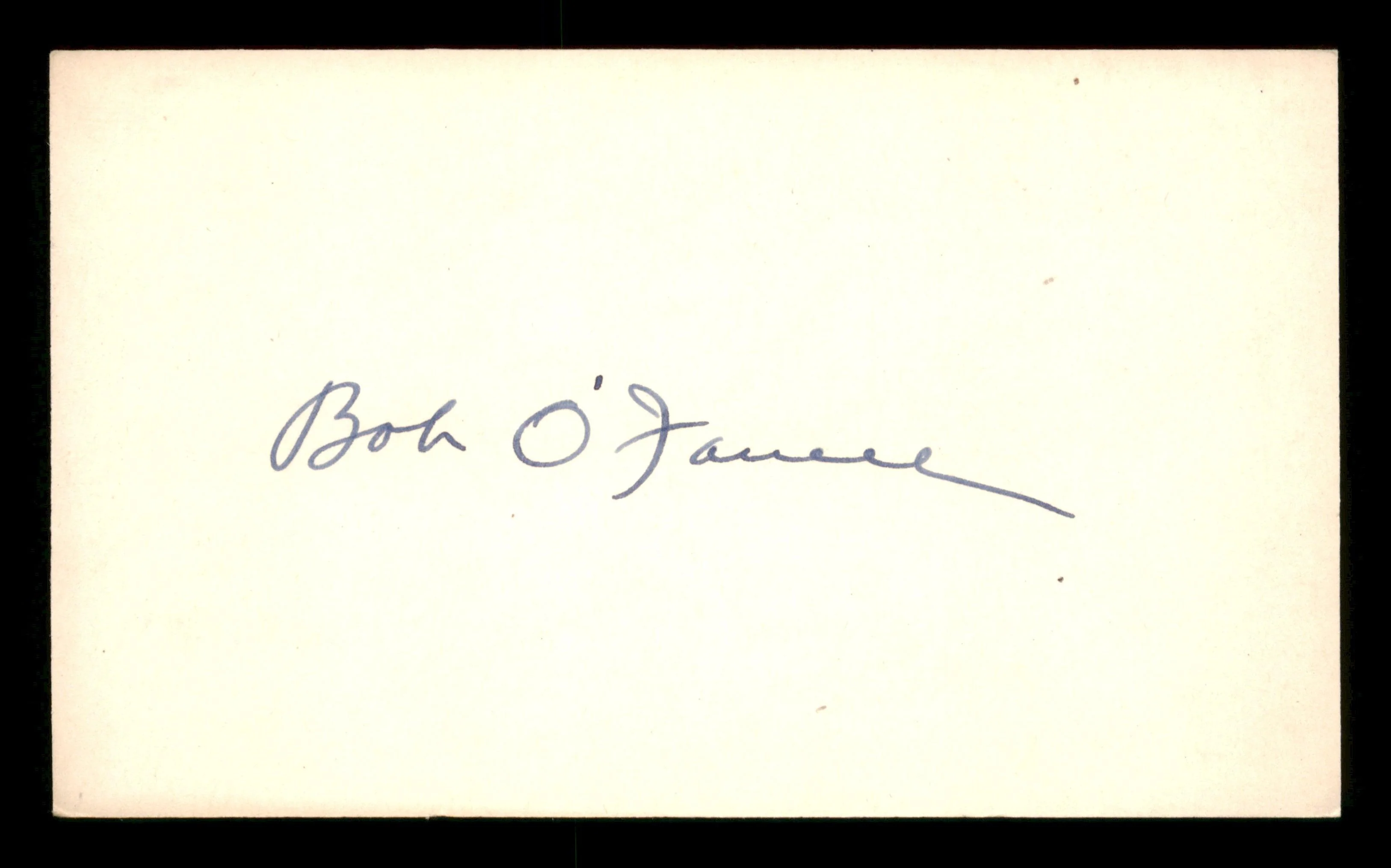 Bob O'Farrell Autographed 3x5 Index Card Chicago Cubs SKU #200832
