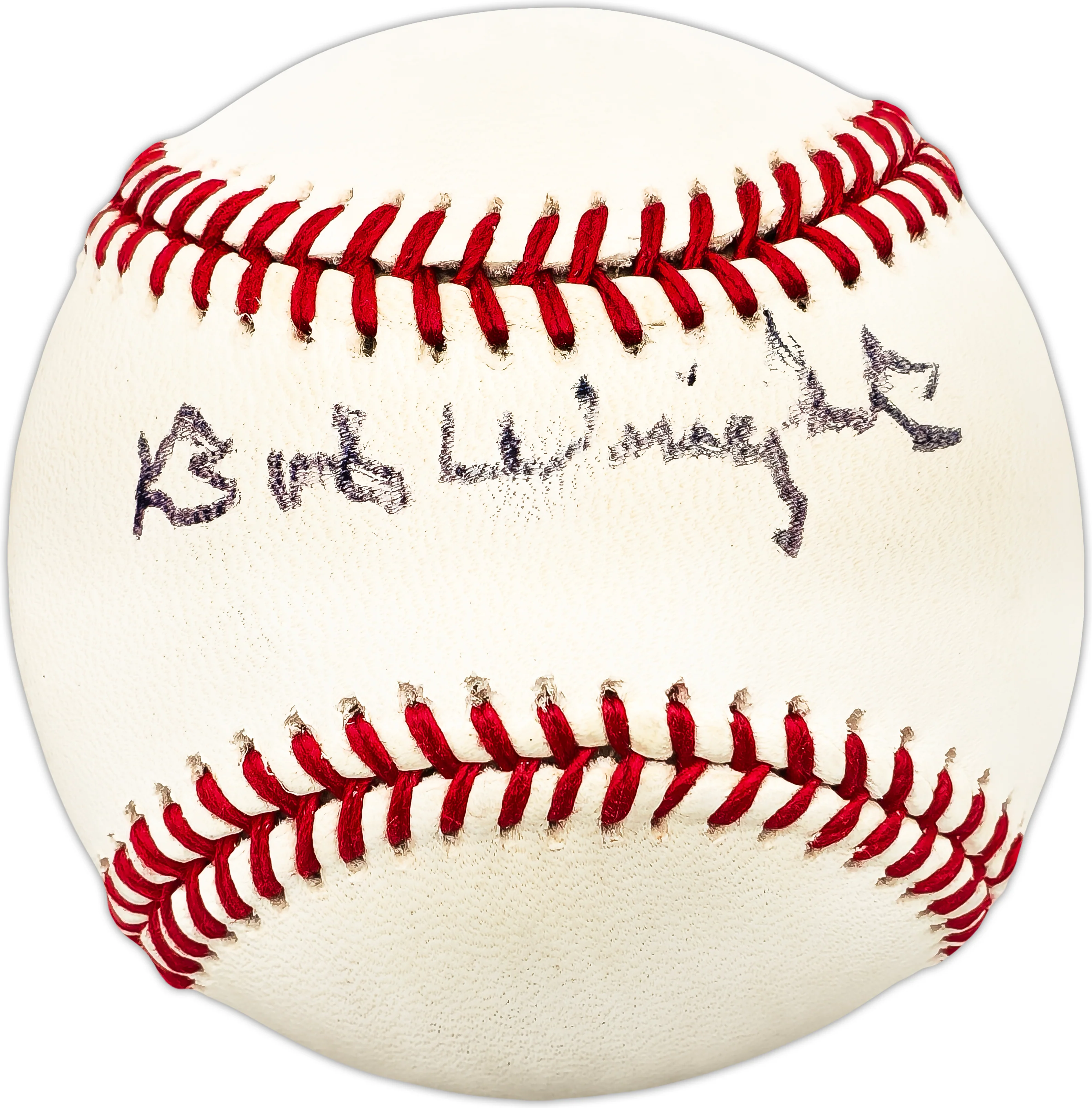 Bob Wright Autographed Official NL Baseball Chicago Cubs