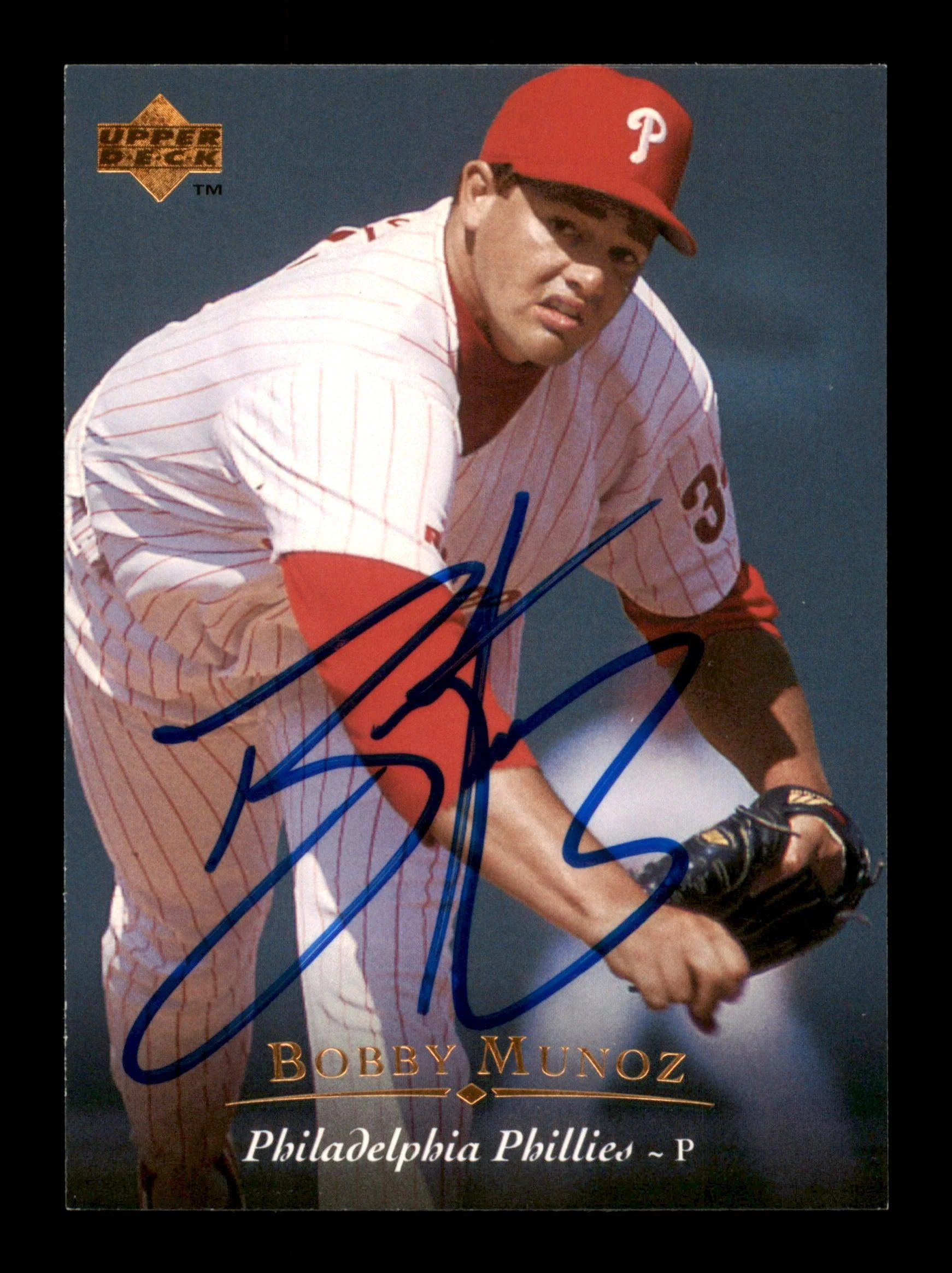 Bobby Munoz Autographed 1995 Upper Deck Card #143 Philadelphia Phillies SKU #195726
