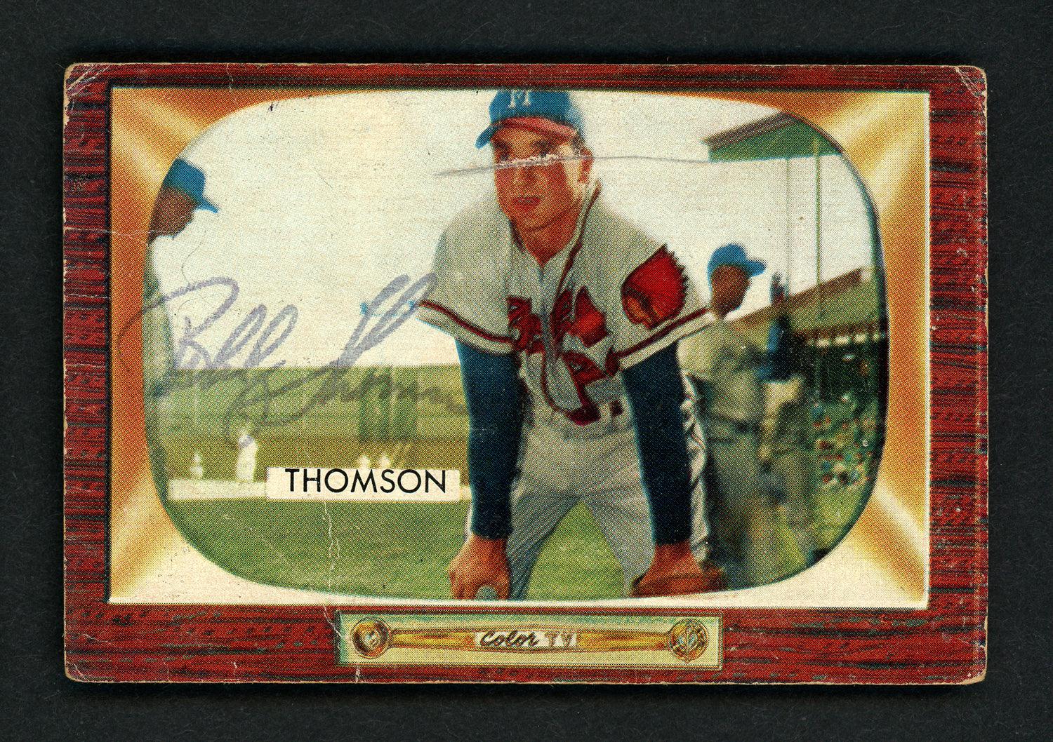 Bobby Thomson Autographed 1955 Bowman Card #102 Milwaukee Braves SKU #156976