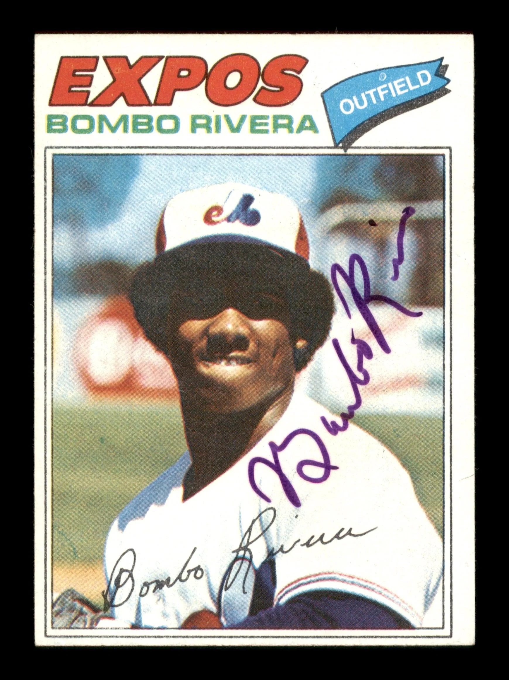 Bombo Rivera Autographed 1977 Topps Card #178 Montreal Expos SKU #205051