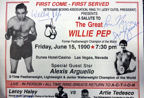 Boxing Greats Autographed 9x16 Program With 9 Total Signatures Including Willie Pep, Gene Fullmer & Joey Maxim PSA/DNA #S50834 - Image 2