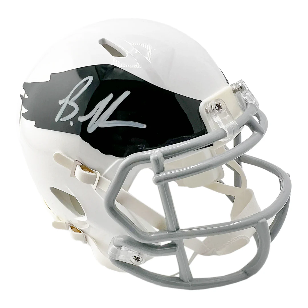 Brandon Graham Signed Philadelphia Eagles 1969-73 Throwback Speed Mini Football Helmet (JSA) - Image 3